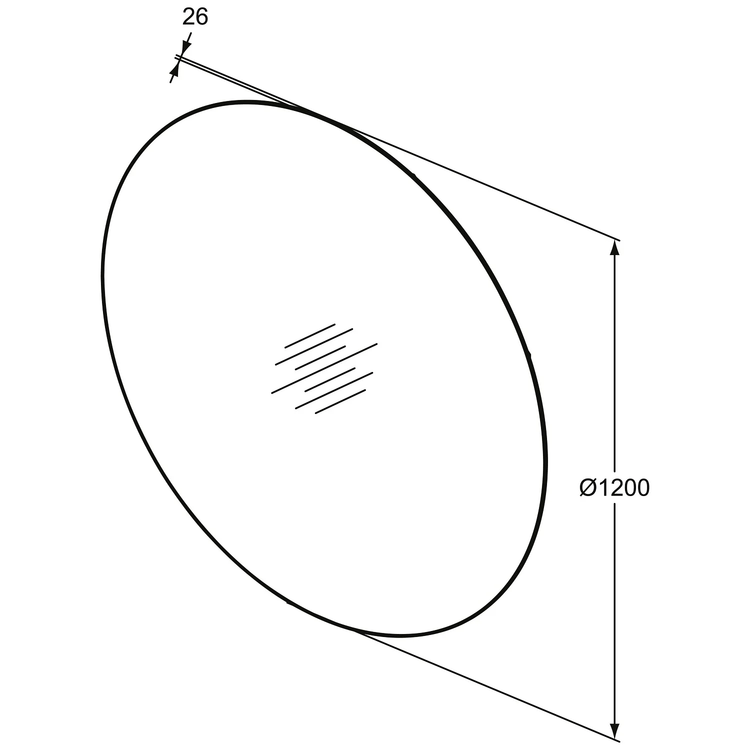 Ideal Standard Conca Badspiegel rund 120 cm mit Ambientebeleuchtung in Aluminiumoptik Bild 5