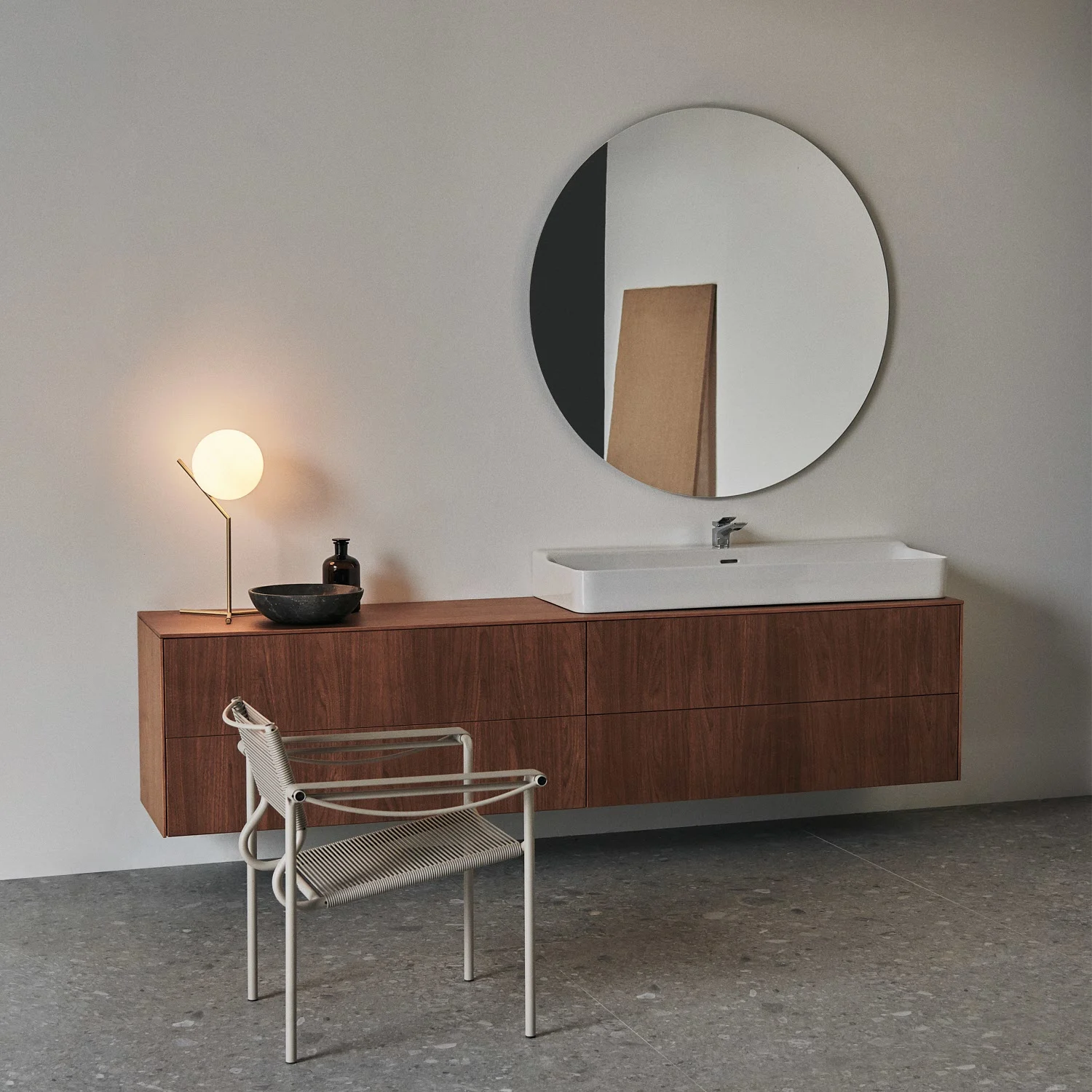 Ideal Standard Conca Badspiegel rund 120 cm mit Ambientebeleuchtung in Aluminiumoptik Bild 8