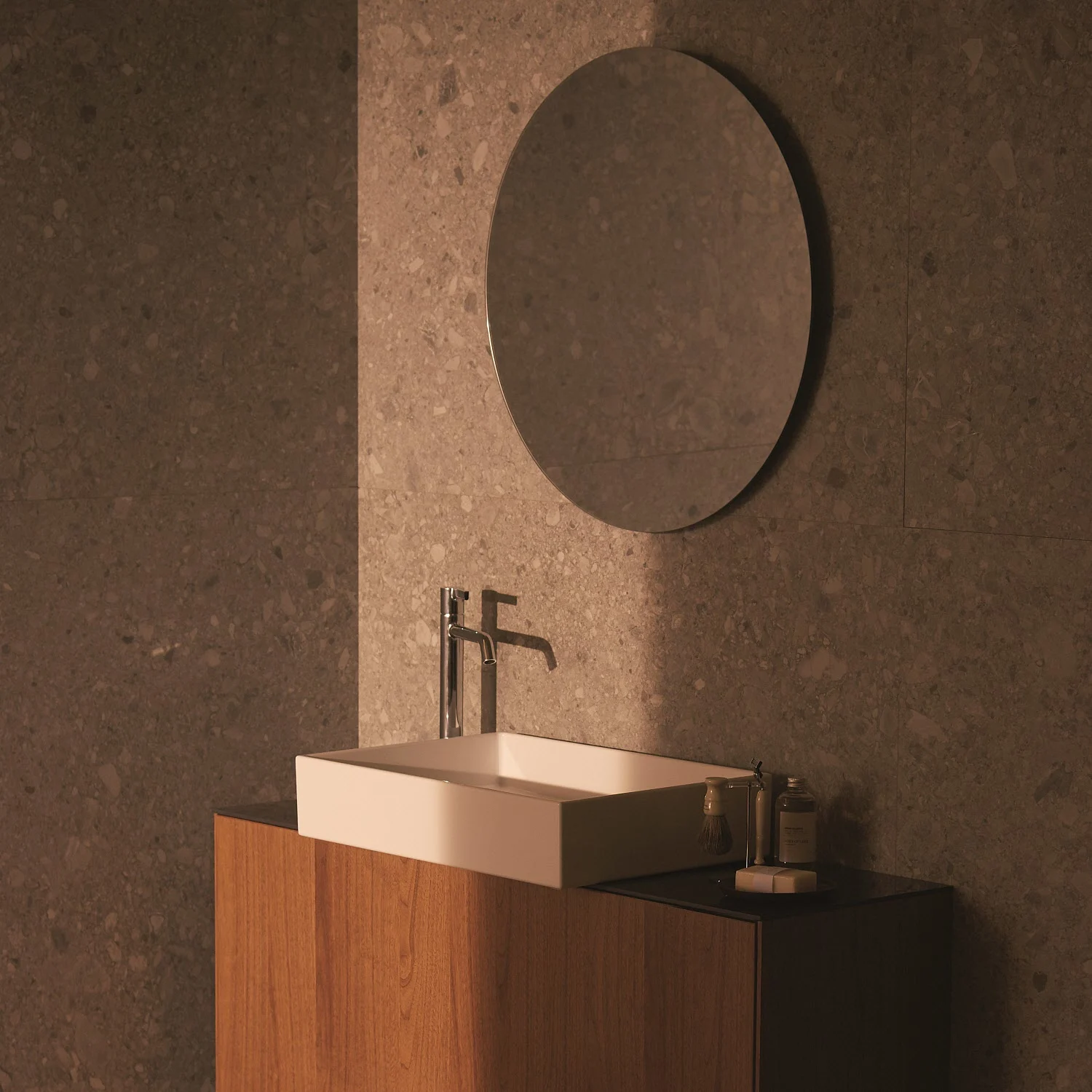 Ideal Standard Conca Badspiegel rund 60 cm mit Ambientebeleuchtung in Aluminium-Optik Bild 7