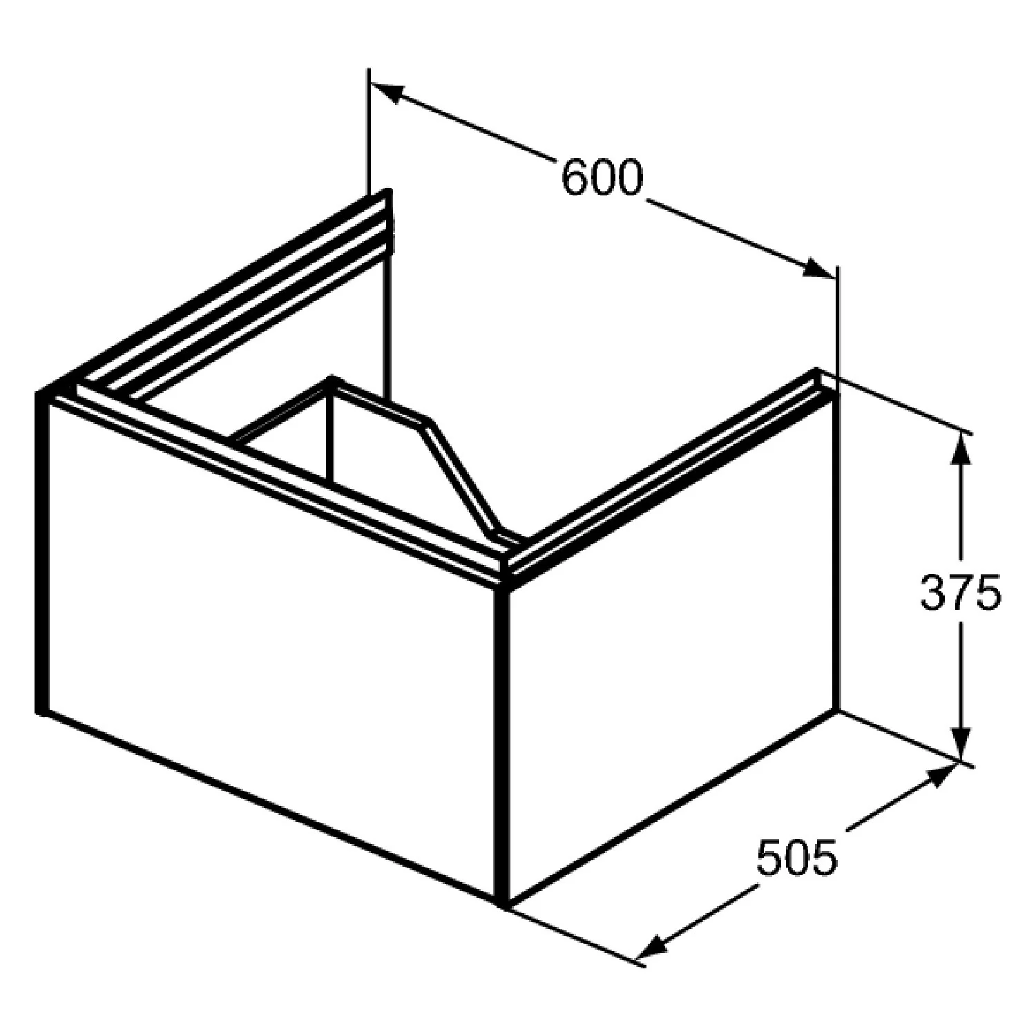Ideal Standard Conca Waschtischunterschrank 60 cm mit 1 Auszug für Möbelwaschtisch Bild 5