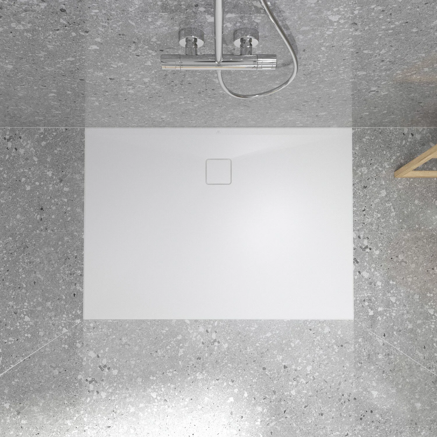 Ideal Standard Lastani Duschwanne 140 x 100 cm aus Sanitär-Acryl mit Polymer-Mineralgusskern (StoneTech™), Antirutsch-Oberfläche, bodenebener Einbau Bild 5