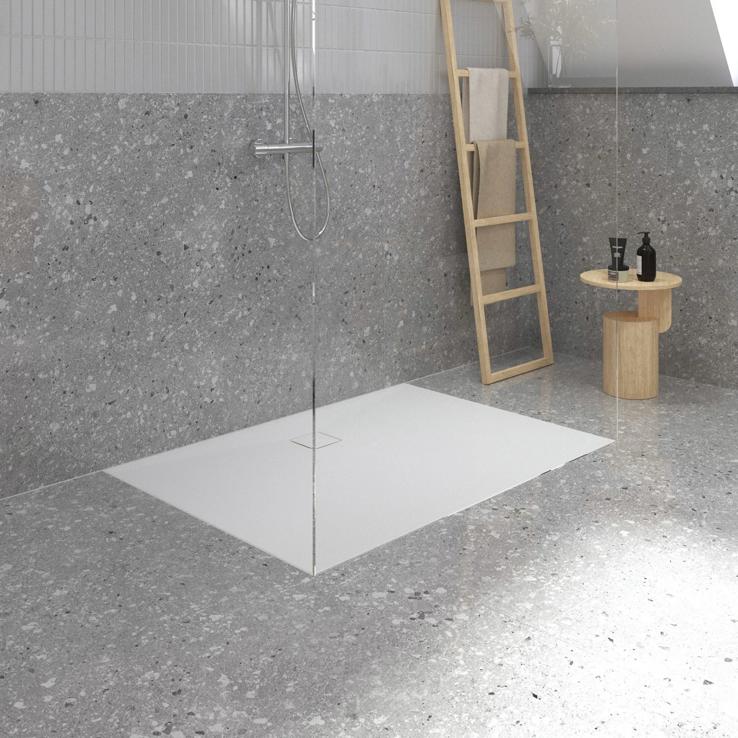 Ideal Standard Lastani Duschwanne 140 x 100 cm aus Sanitär-Acryl mit Polymer-Mineralgusskern (StoneTech™), Antirutsch-Oberfläche, bodenebener Einbau Bild 7