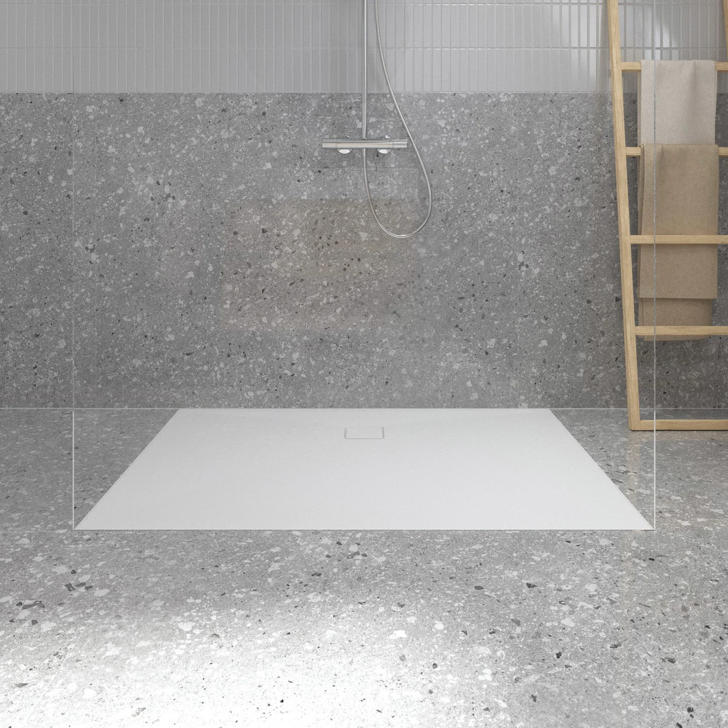 Ideal Standard Lastani Duschwanne 140 x 100 cm aus Sanitär-Acryl mit Polymer-Mineralgusskern (StoneTech™), Antirutsch-Oberfläche, bodenebener Einbau Bild 8