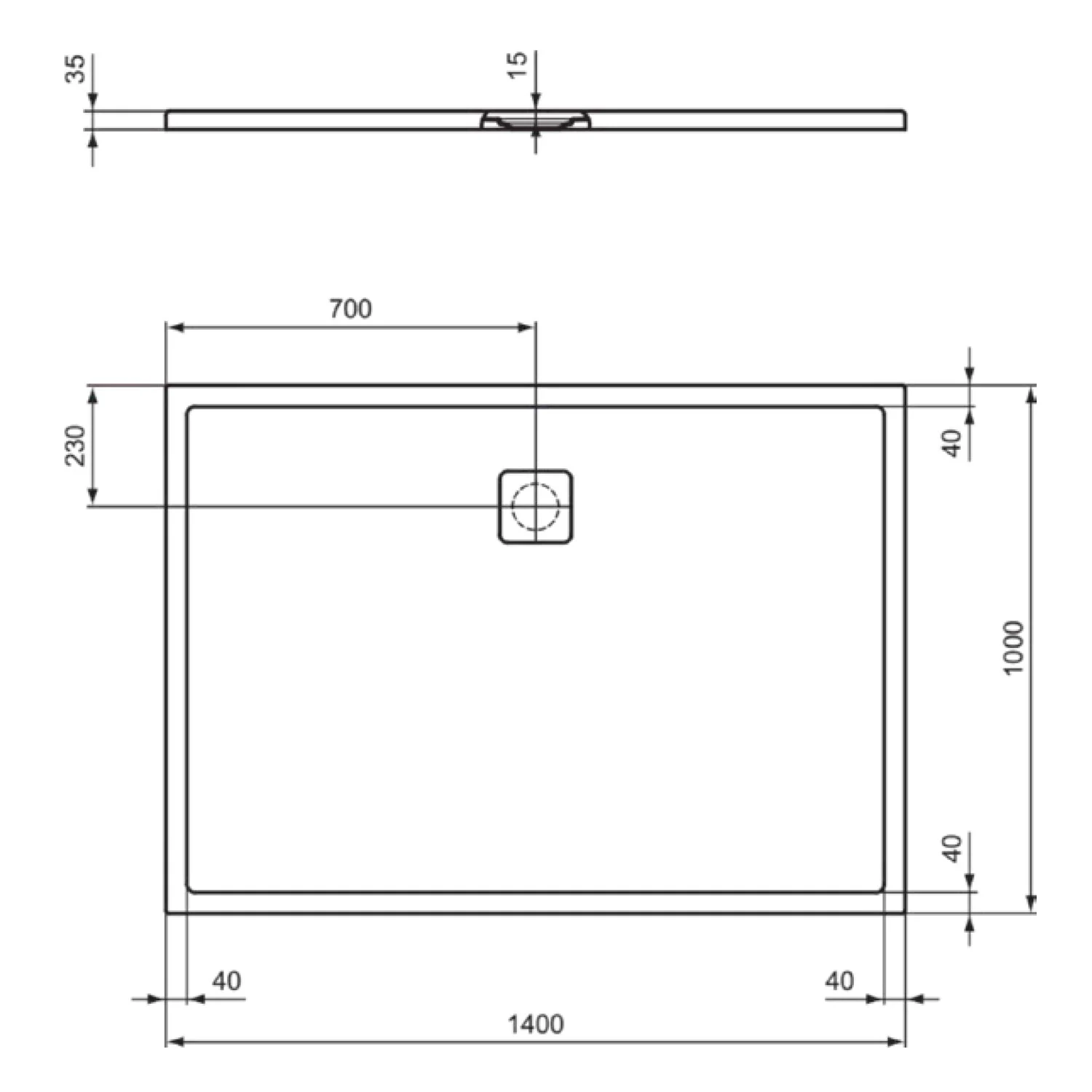 Ideal Standard Ultra Flat Evo Brausewanne 140 x 100 cm Bild 3