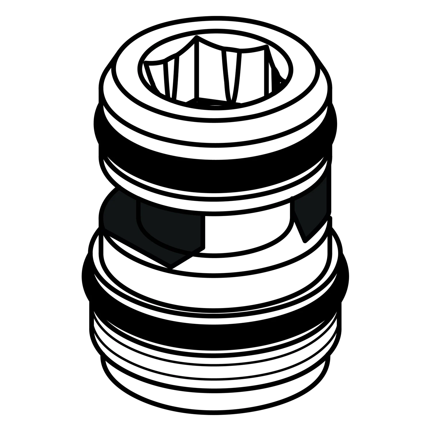 Rysunek techniczny cylindrycznego adaptera, Ideal Standard
