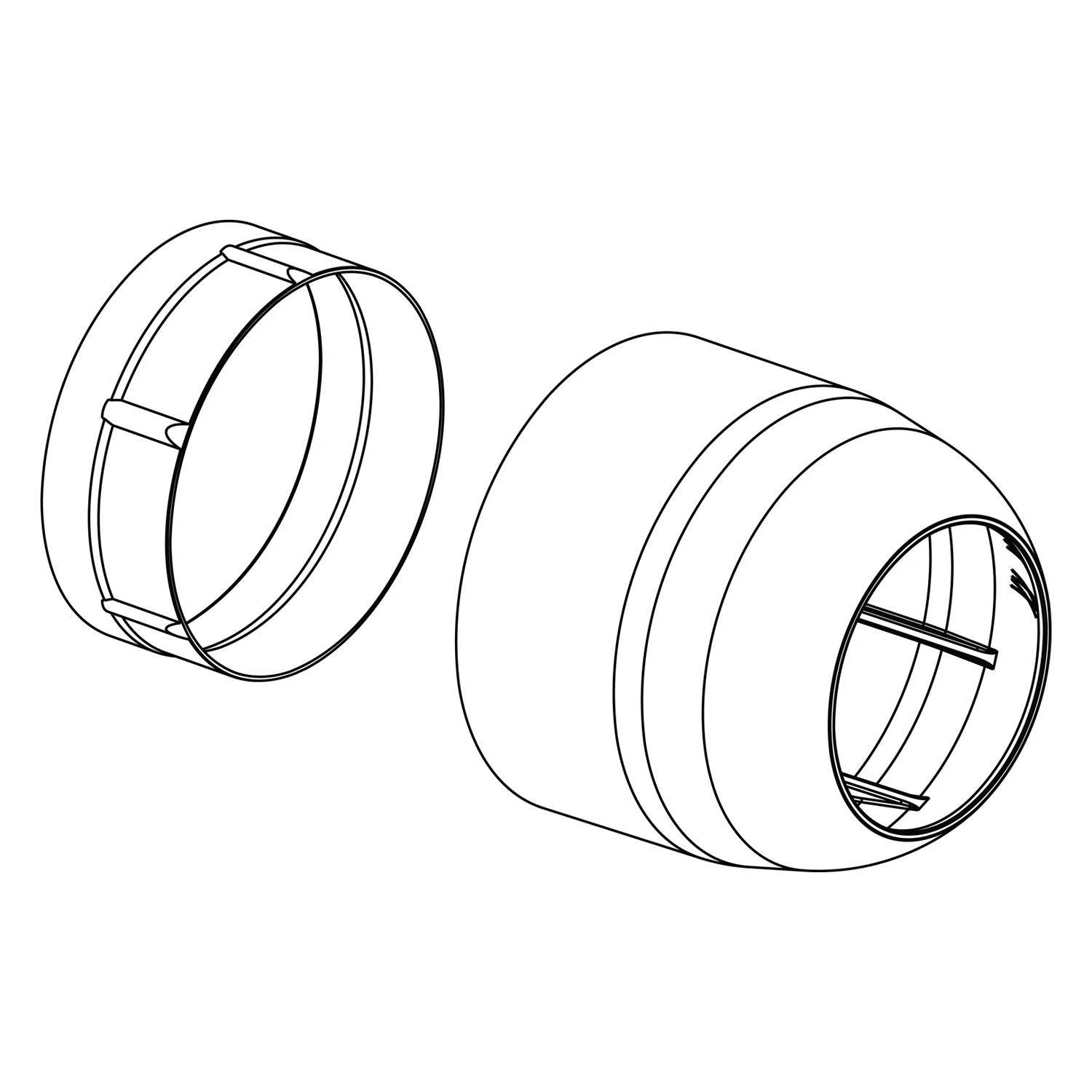Rysunek techniczny dwuczęściowego adaptera, Ideal Standard