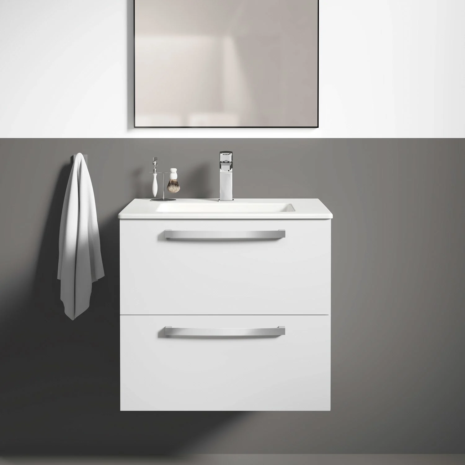 Ideal Standard Eurovit Waschtisch, 1 Hahnloch, mit Überlauf, 61 x 45 x 14 cm Bild 3