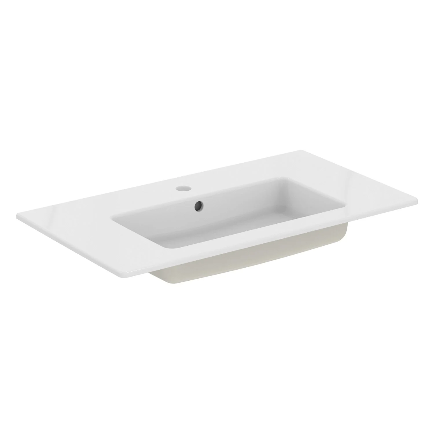 Ideal Standard Eurovit Waschtisch, 1 Hahnloch, mit Überlauf, 81,5 x 45 x 14 cm