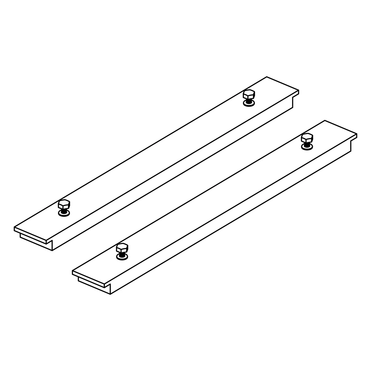 Rysunek techniczny dwóch szyn montażowych, Ideal Standard