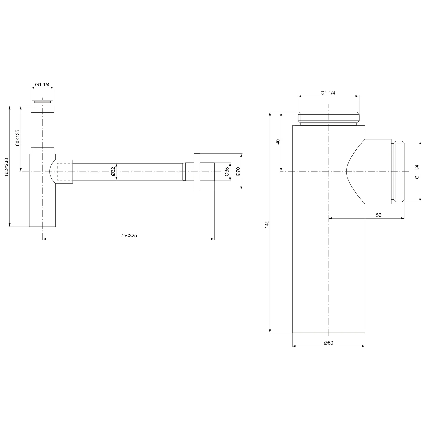 Ideal Standard Designsiphon 7,5 cm Bild 2