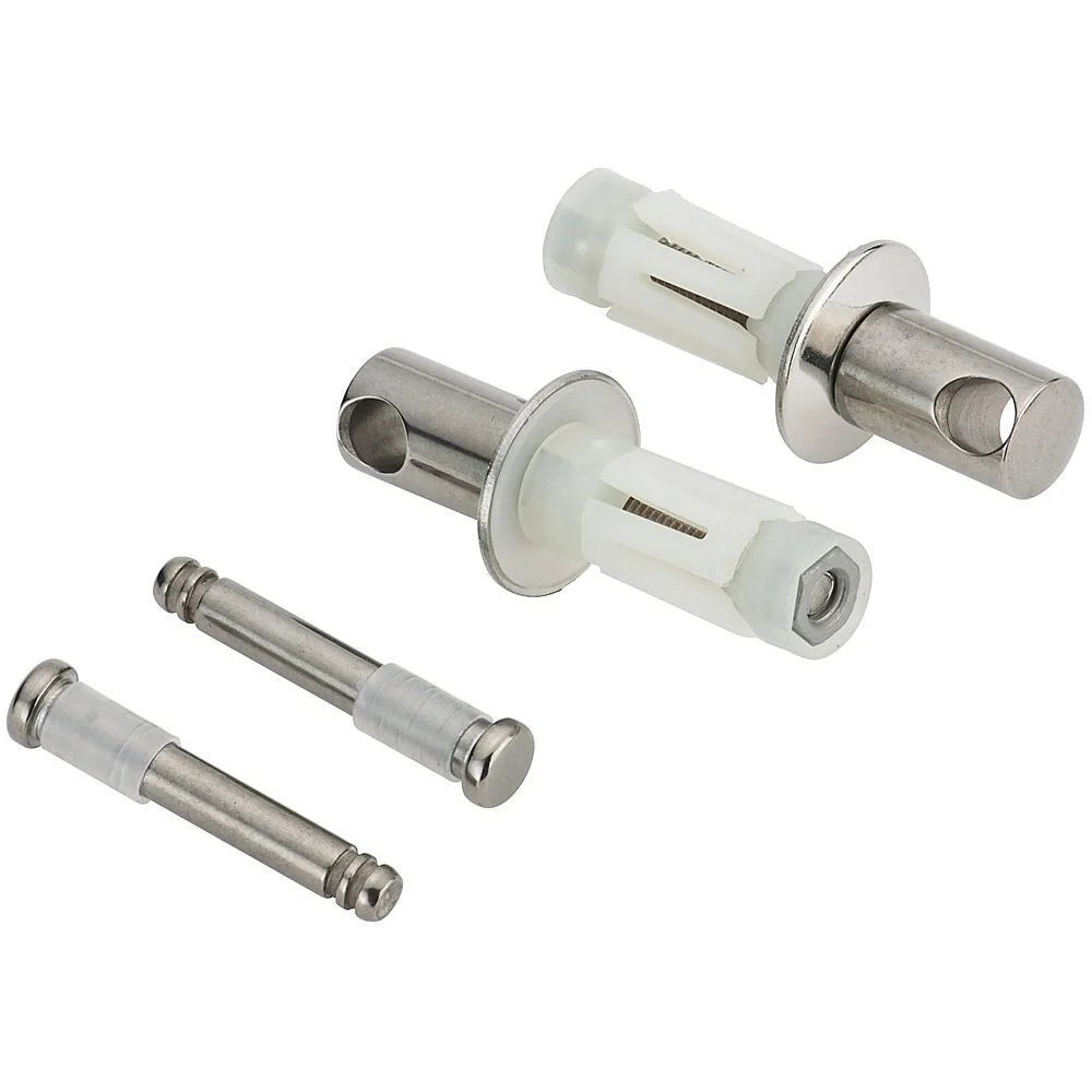 Metalowe zawiasy z elementami plastikowymi w widoku z przodu, Ideal Standard