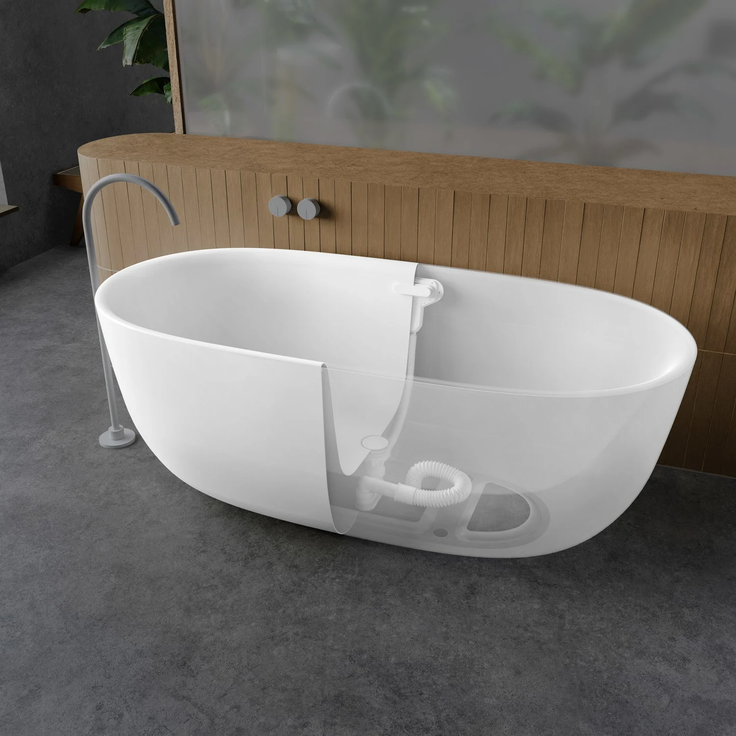 Kaldewei MEISTERSTÜCK OYO DUO  Mod. 1051-4034 Badewanne 173 x 82 cm, mit Überlauf und Ablaufdeckel emailliert Bild 4