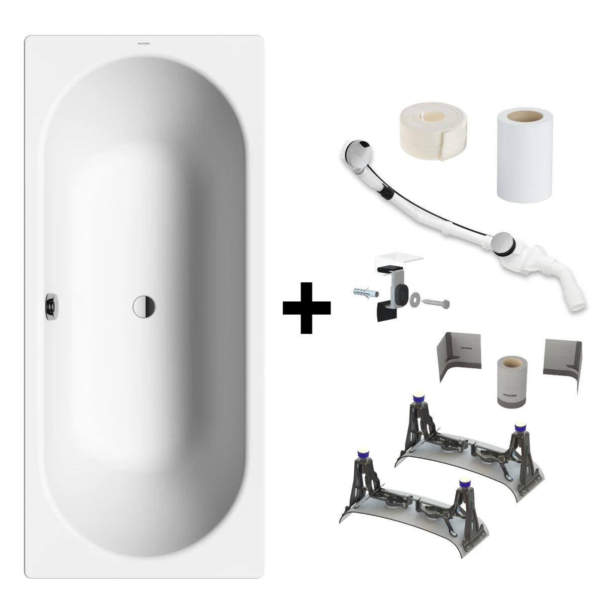 Kaldewei CLASSIC DUO Mod. 107 Badewanne 170 x 75 cm mit Installationsset BIS 5041