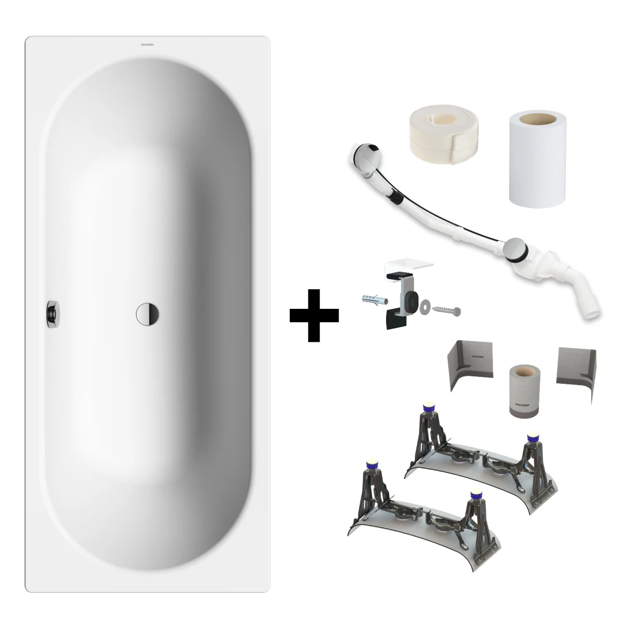 Kaldewei CLASSIC DUO Mod. 110 Badewanne 180 x 80 cm mit Installationsset BIS 5041