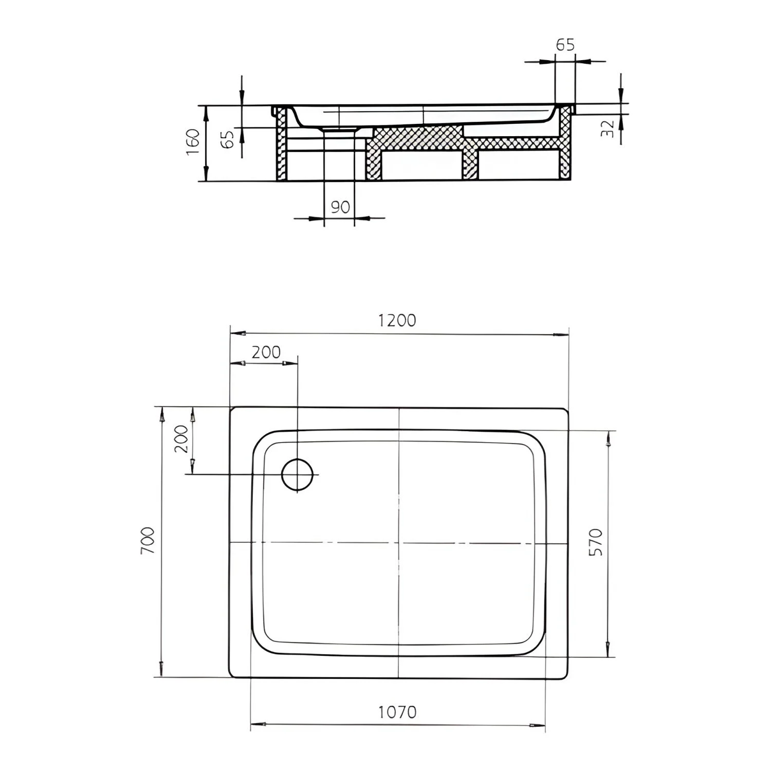 Kaldewei Duschplan 415-1 Duschwanne 70 x 120 x 6,5 cm Bild 4