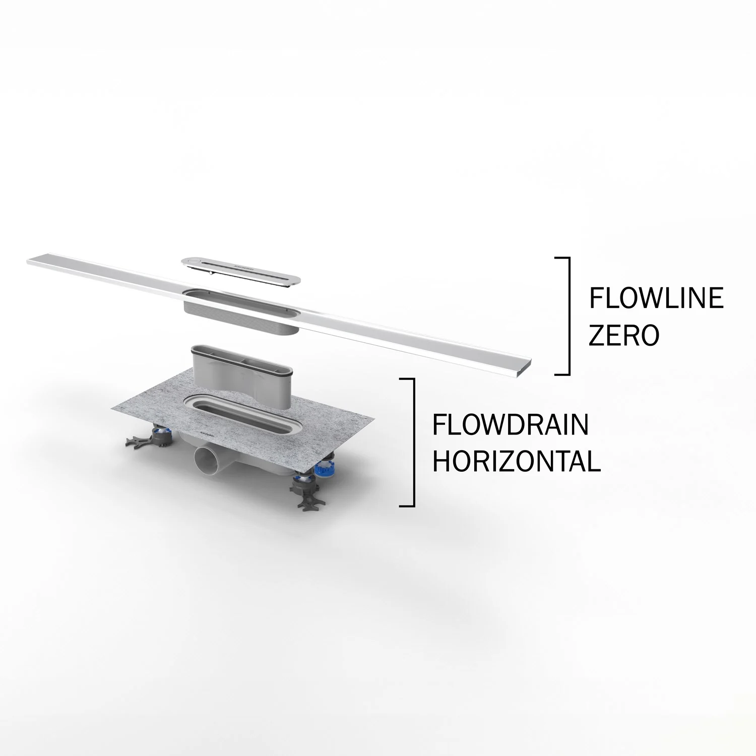 Kaldewei FLOW Duschrinnen-Set 120 cm Ablauf horizontal flat Bild 9