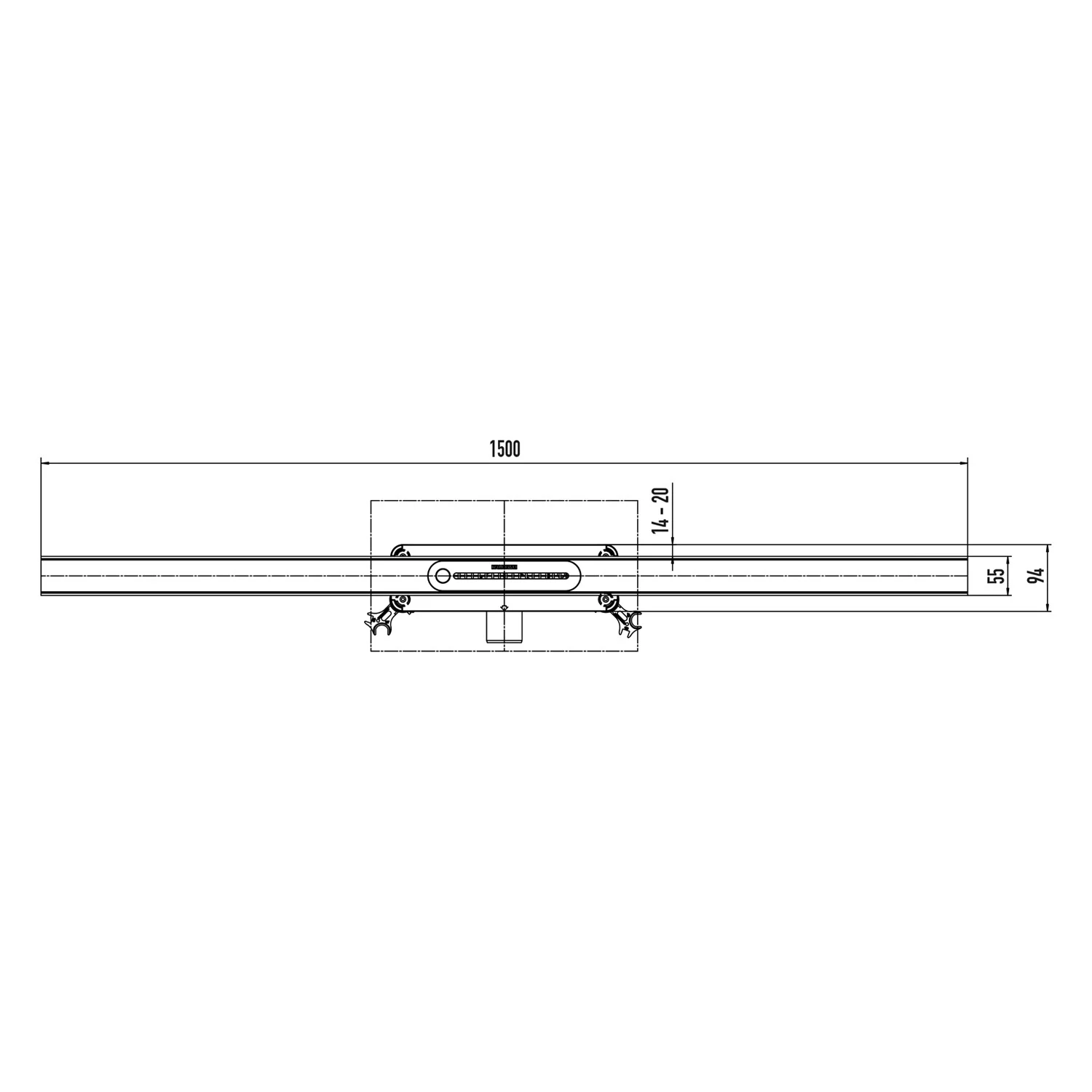 Kaldewei FLOW Duschrinnen-Set 150 cm Ablauf horizontal flat Bild 5