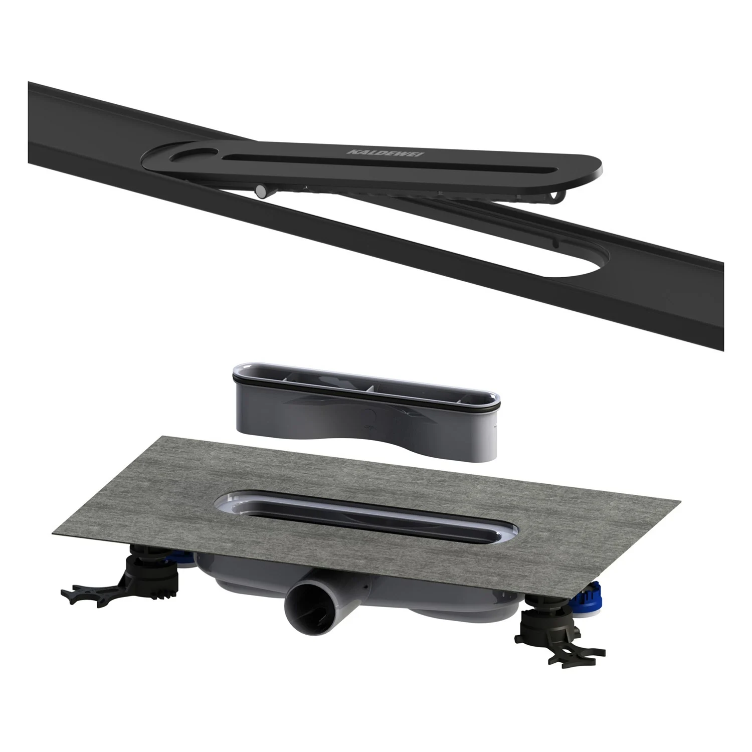 Kaldewei FLOW Duschrinnen-Set 120 cm Ablauf horizontal flat Bild 2