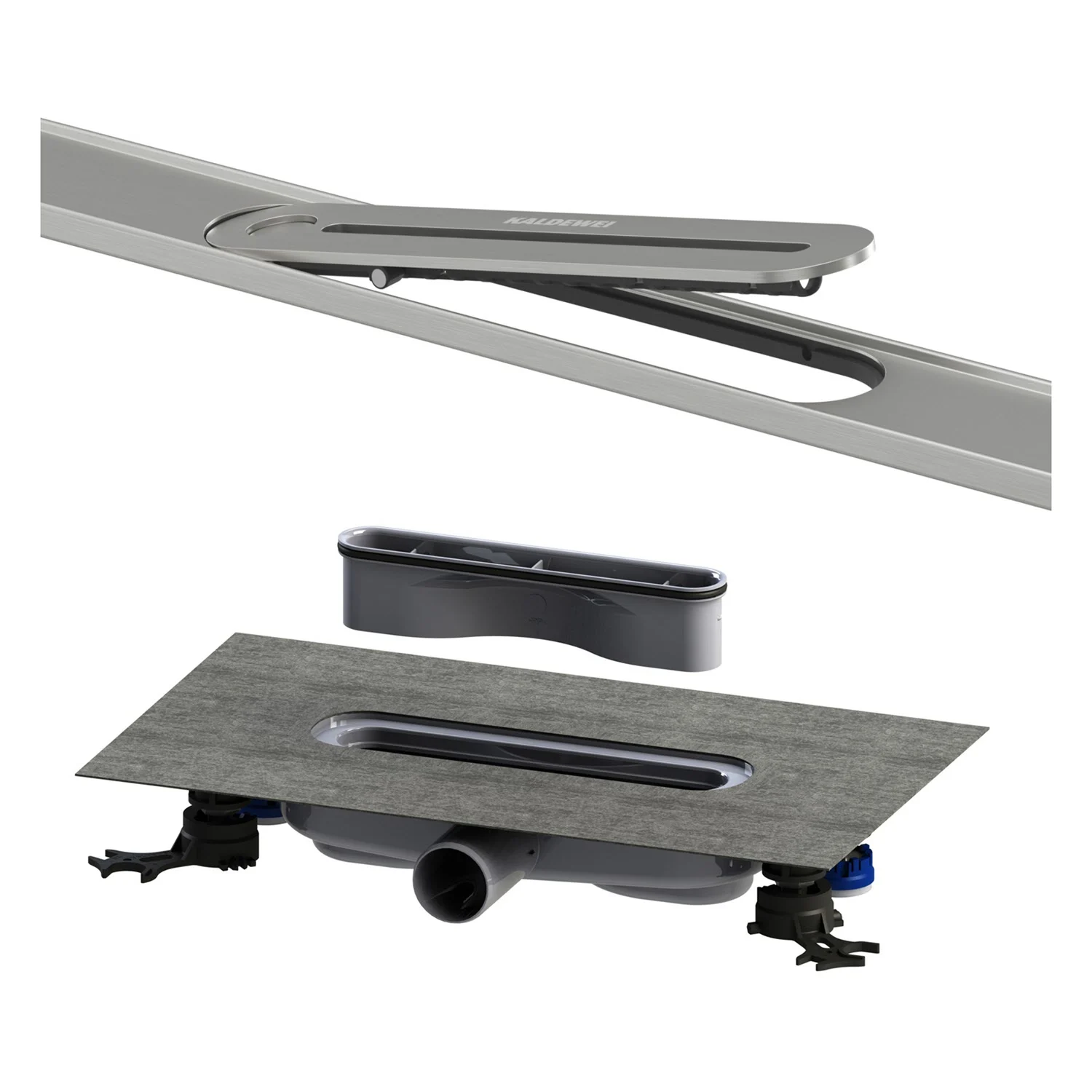 Kaldewei FLOW Duschrinnen-Set 150 cm Ablauf horizontal flat Bild 2