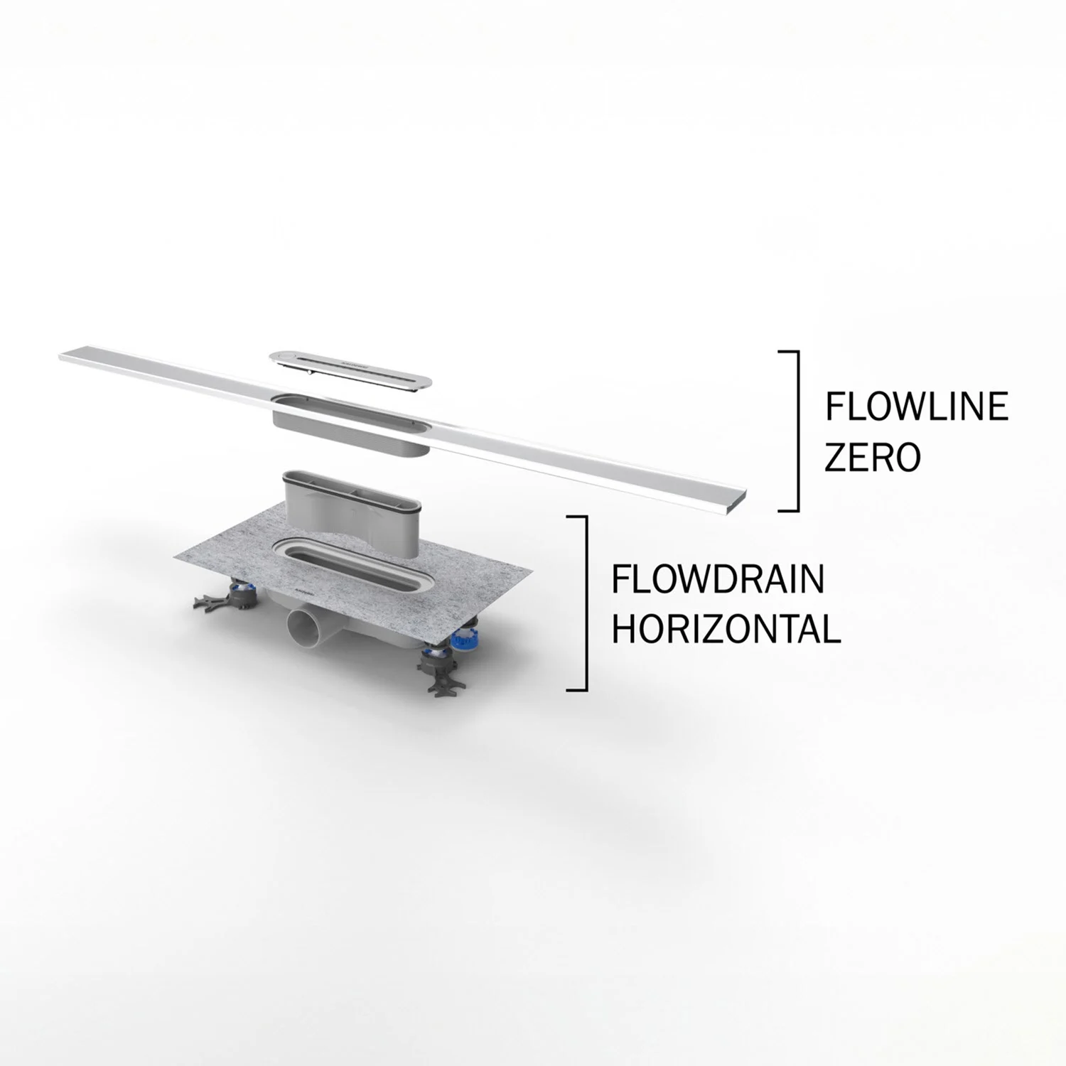 Kaldewei FLOW Duschrinnen-Set 120 cm Ablauf horizontal flat Bild 8