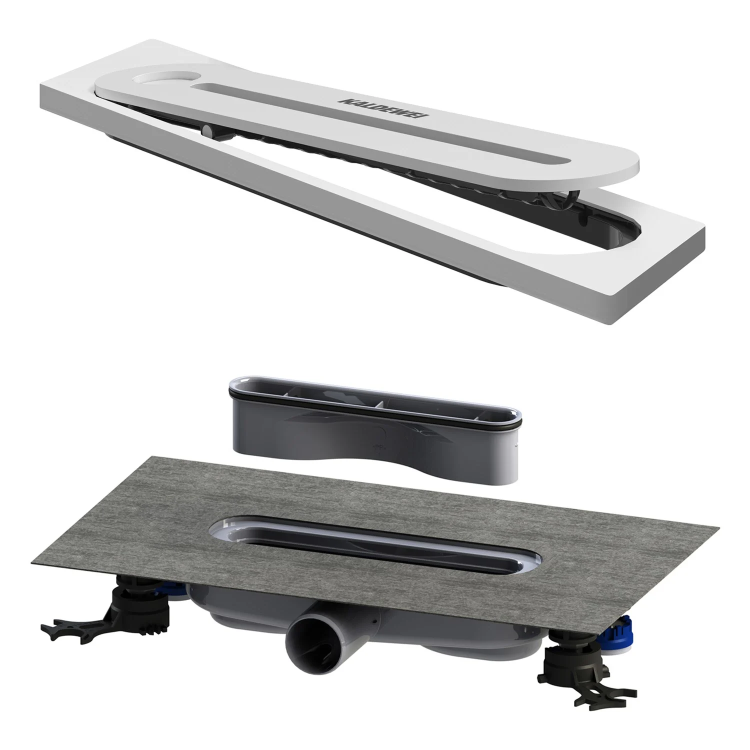 Kaldewei FLOWPOINT-Set Punktablauf 2410 mit FLOWDRAIN 4204 horizontal flat