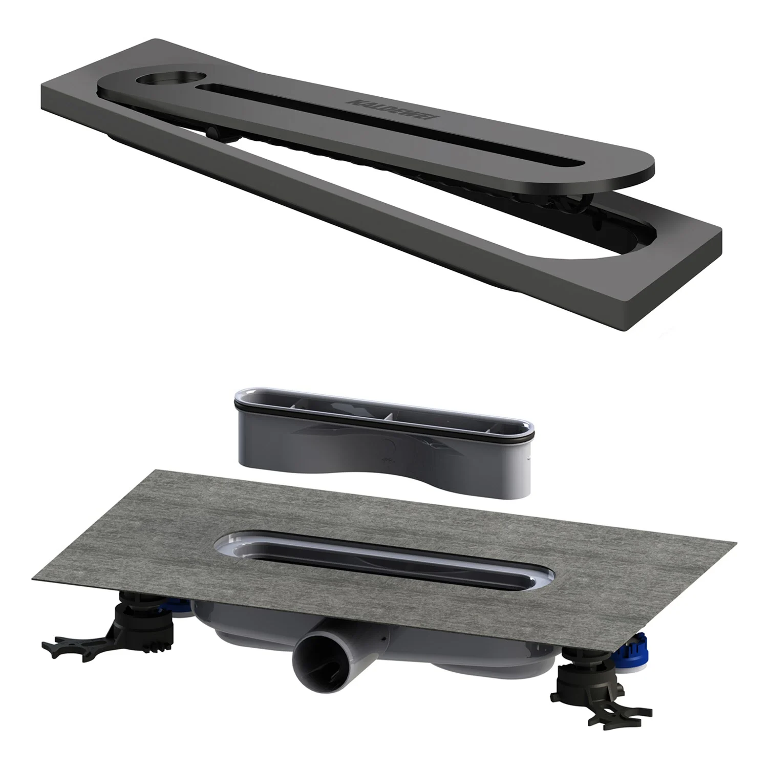 Kaldewei FLOWPOINT-Set Punktablauf 2410 mit FLOWDRAIN 4204 horizontal flat