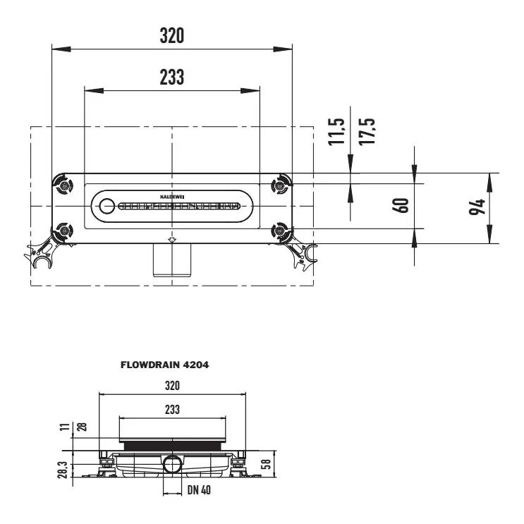 Kaldewei FLOWPOINT-Set Punktablauf 2410 mit FLOWDRAIN 4204 horizontal flat Bild 4