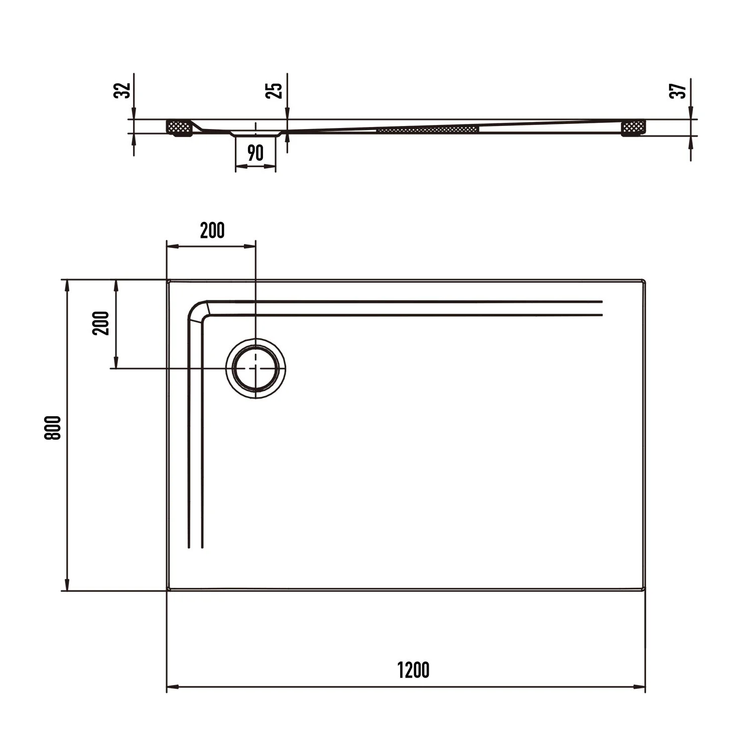 Kaldewei SUPERPLAN 1842-5 Duschwanne 80 x 120 cm mit Secure Plus, inkl. Wannenträger extraflach Bild 4