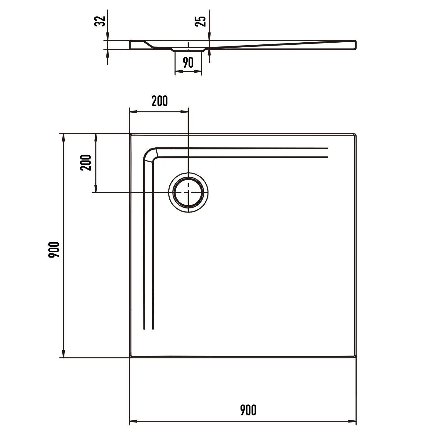 Kaldewei SUPERPLAN 1848-1 Duschwanne 90 x 90 cm mit Secure Plus Bild 4