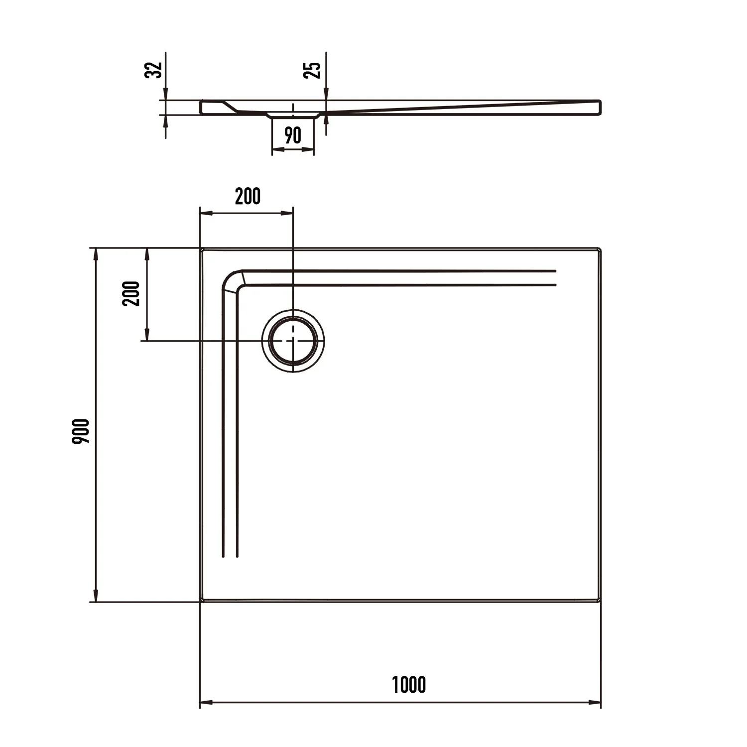 Kaldewei SUPERPLAN 1849-1 Duschwanne 90 x 100 cm Bild 4