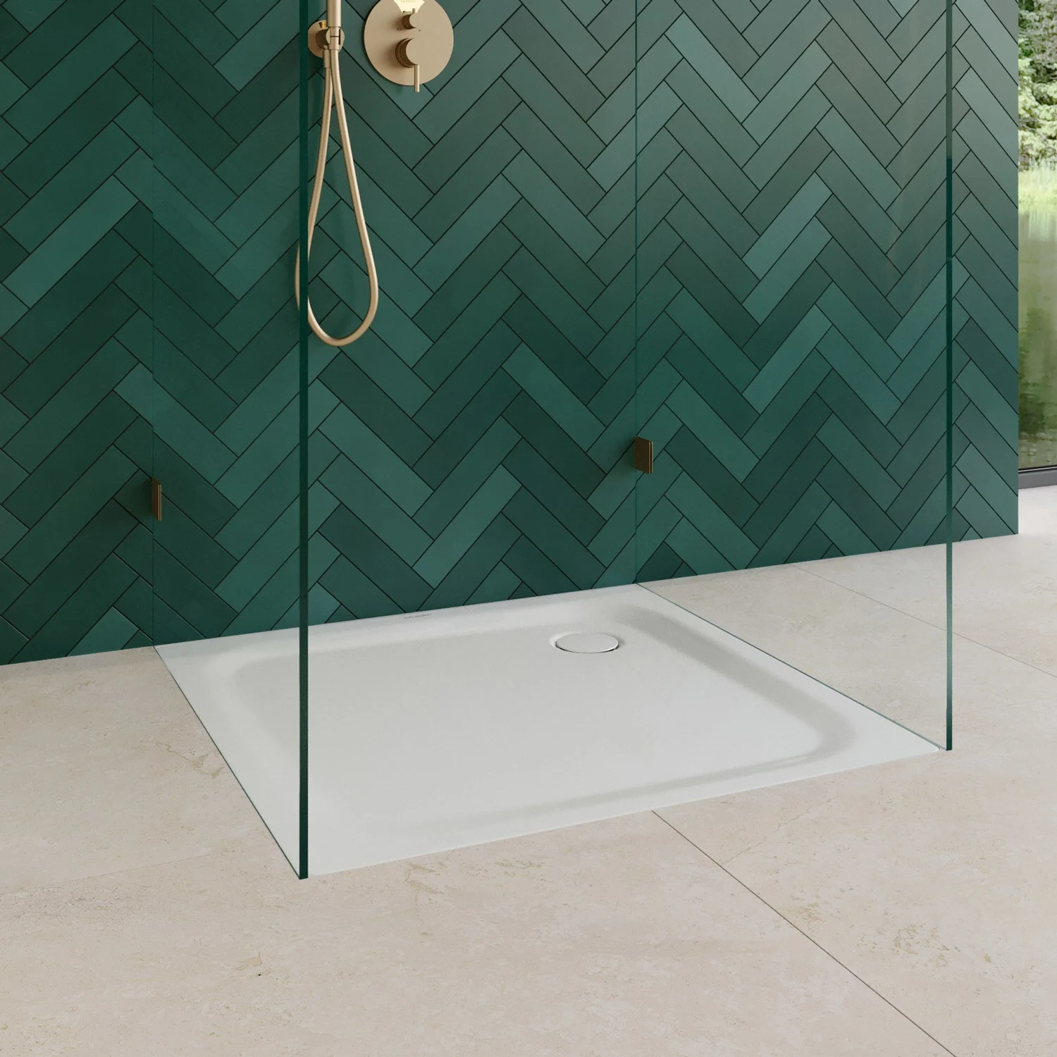 Kaldewei TEMPER Duschwanne 80 x 80 cm mit Invisibe Grip und Wannenträger extraflach Bild 3