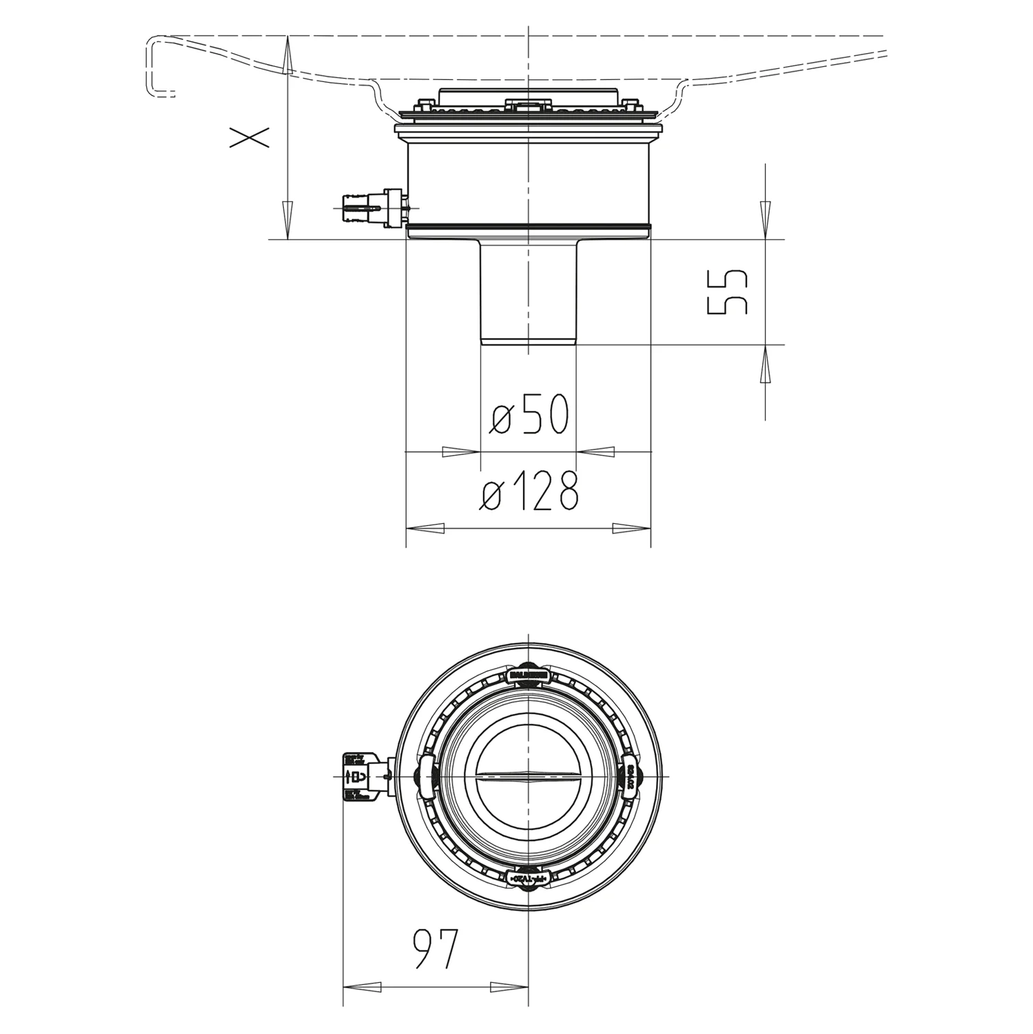 Kaldewei Ablaufgarnitur KA 120 senkrecht, Modell 4108 Bild 2