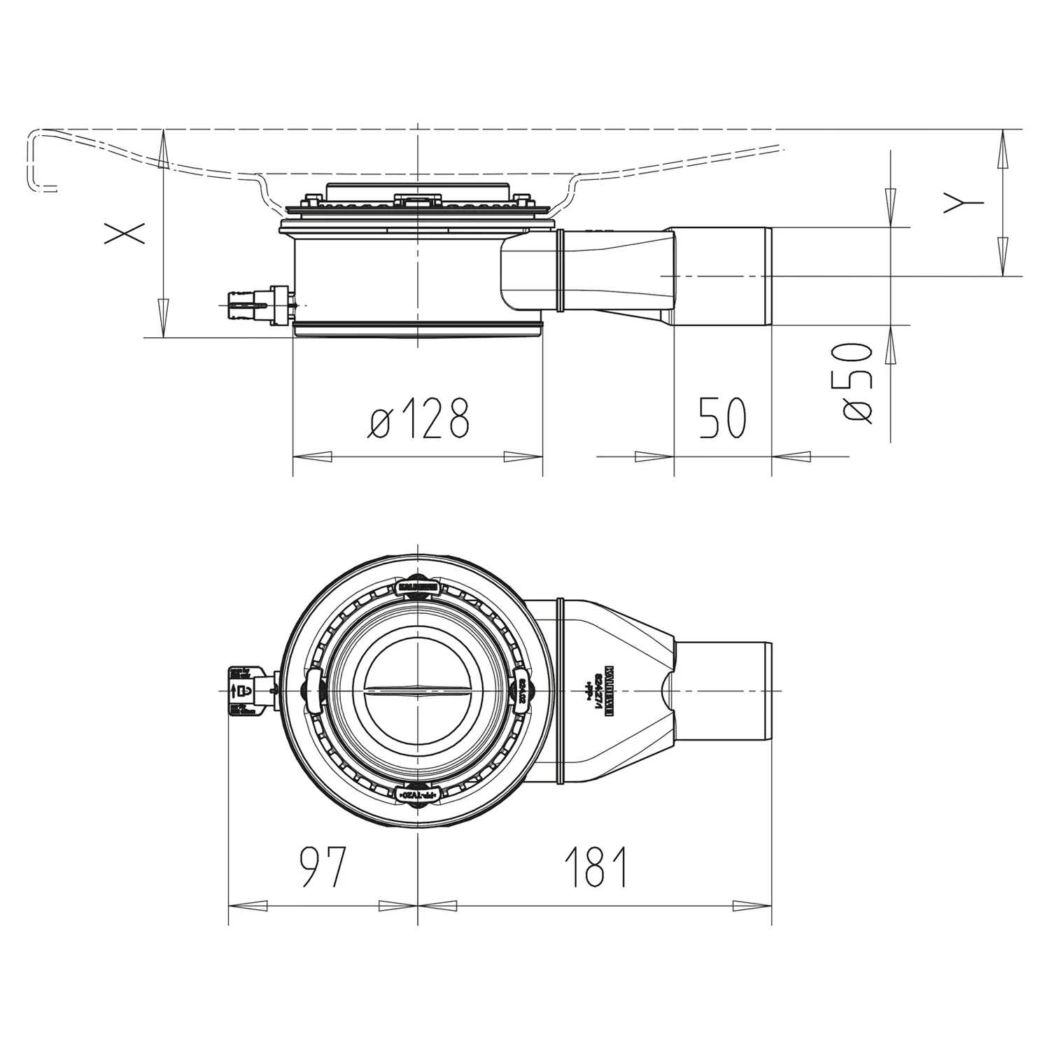 Kaldewei Ablaufgarnitur KA 120 waagerecht, Modell 4106 Bild 2