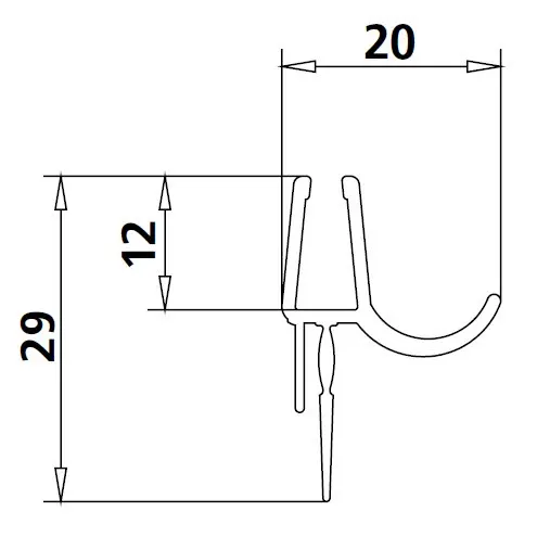 Kermi Liga Ersatz-Dichtleisten gebogen für Viertelkreis LIP55
