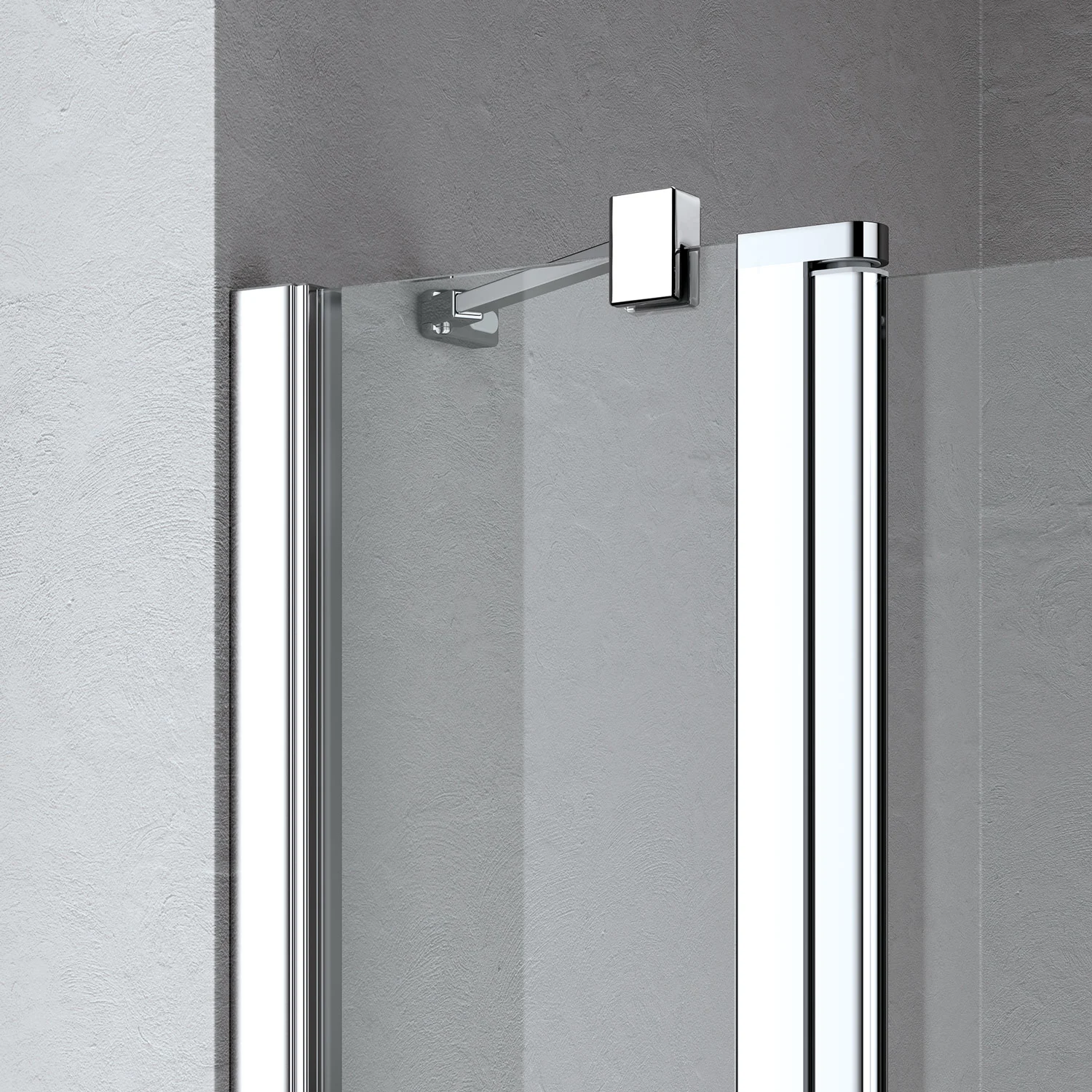 Kermi Liga U-Form Pendel Falttüren mit Festfeldern 90 x 75 cm für Duschwanne Bild 3