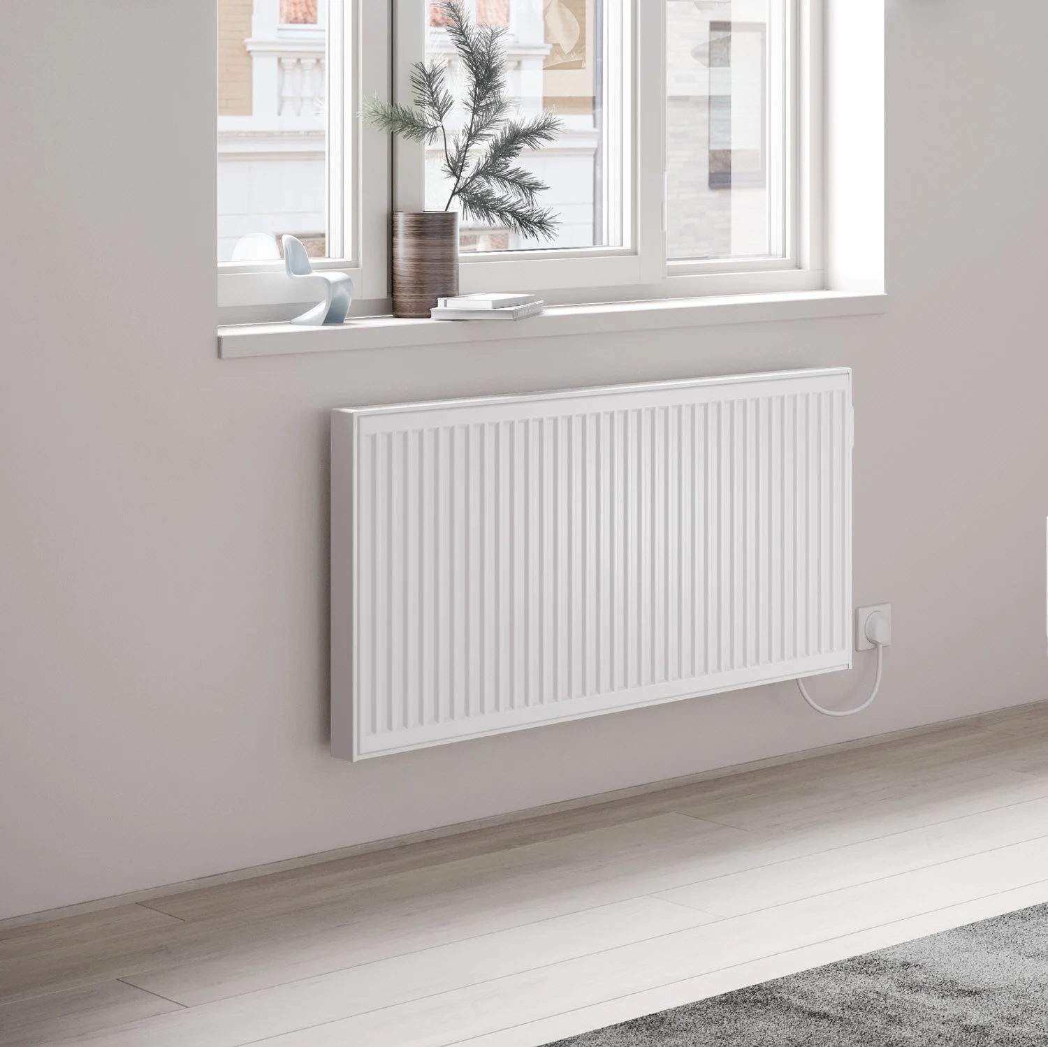 Kermi E-Panel Flachheizkörper horizontal 60 x 50 x 7,3 cm, mit Stecker