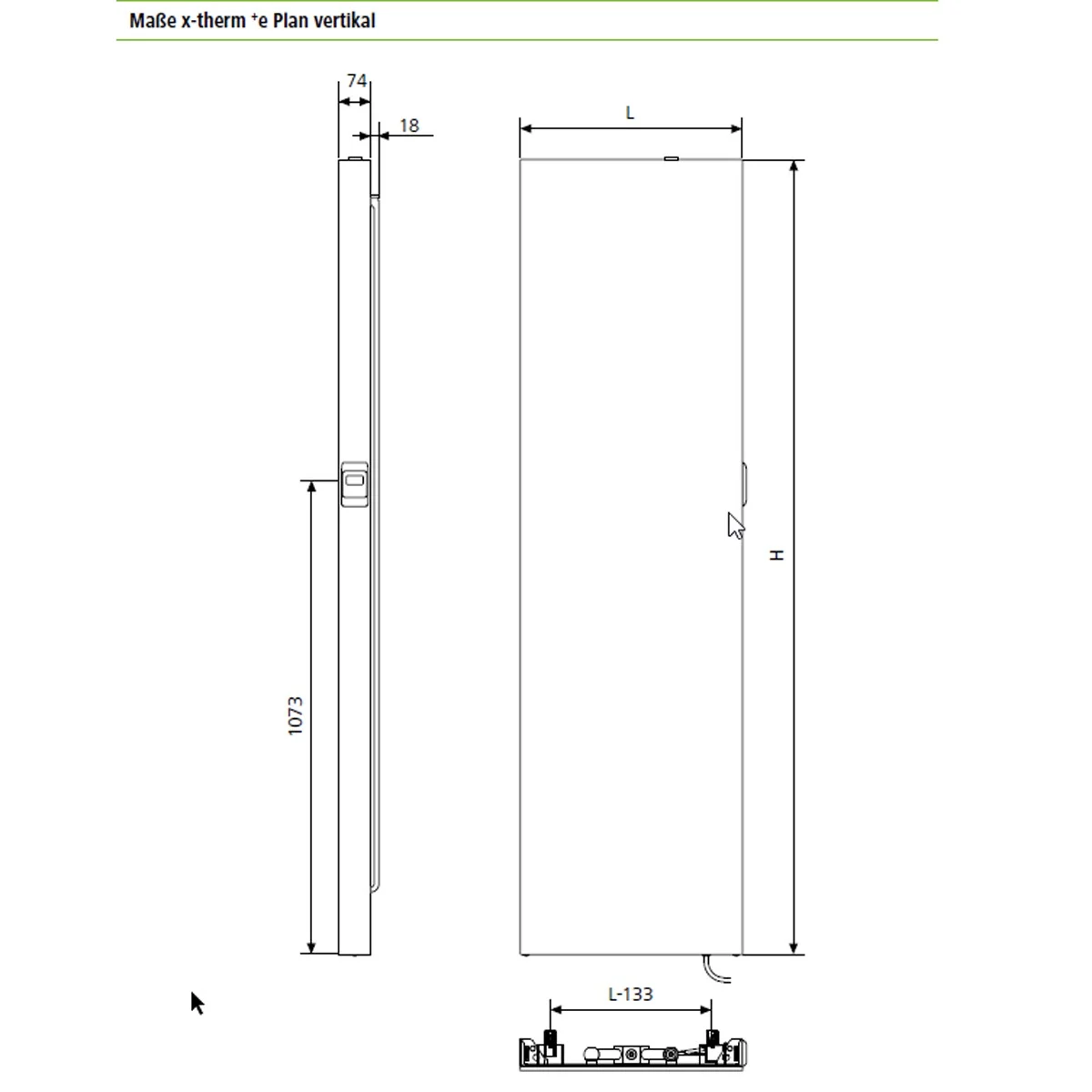 Kermi E-Panel Flachheizkörper vertikal 180 x 40 x 7,4 cm, mit Stecker Bild 4