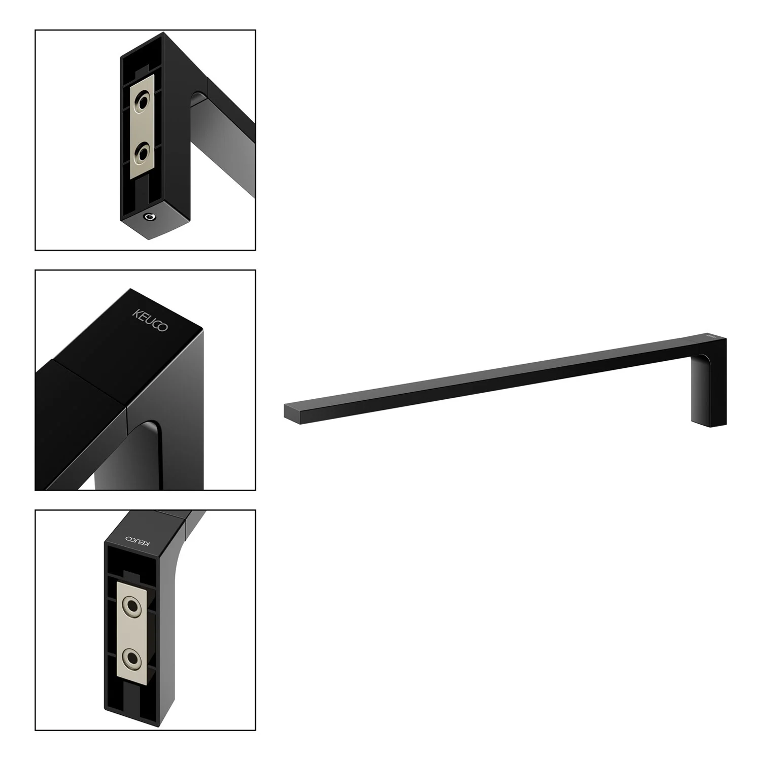 Keuco EDITION 11 Black Selection Handtuchhalter einarmig, starr, 45 cm Bild 6