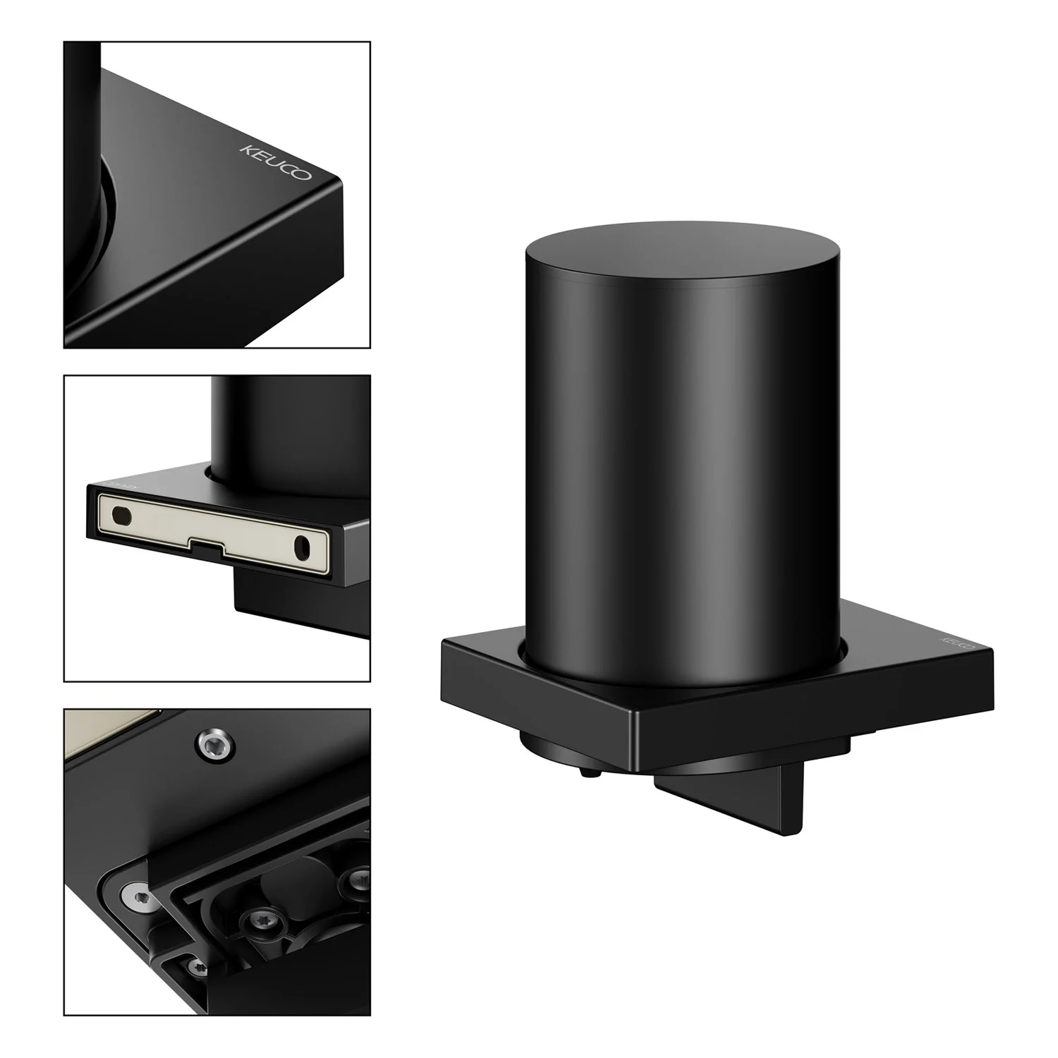 Keuco EDITION 11 Black Selection Seifenspender mit mattiertem Stülpglas Bild 7