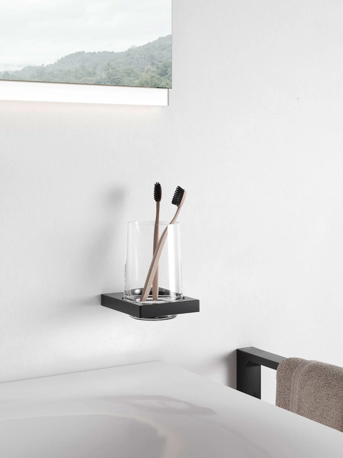 Keuco EDITION 11 Black Selection Glashalter mit Echtkristallglas Bild 12