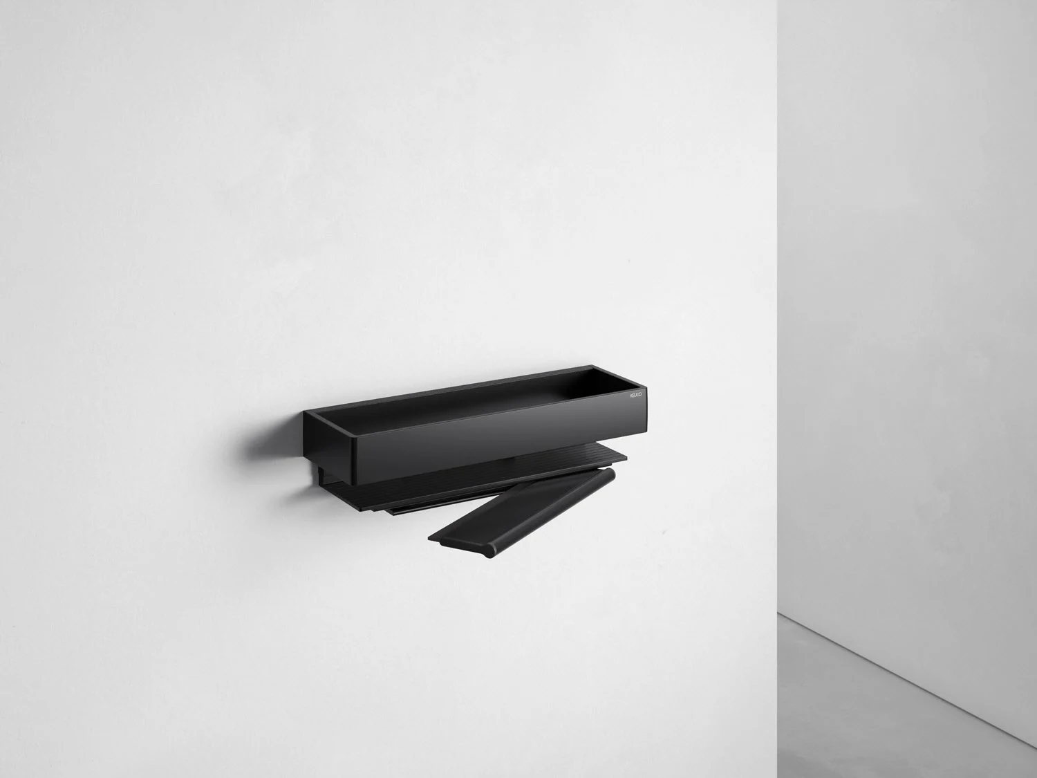 Keuco EDITION 11 Black Selection Duschkorb mit Glasabzieher Bild 12