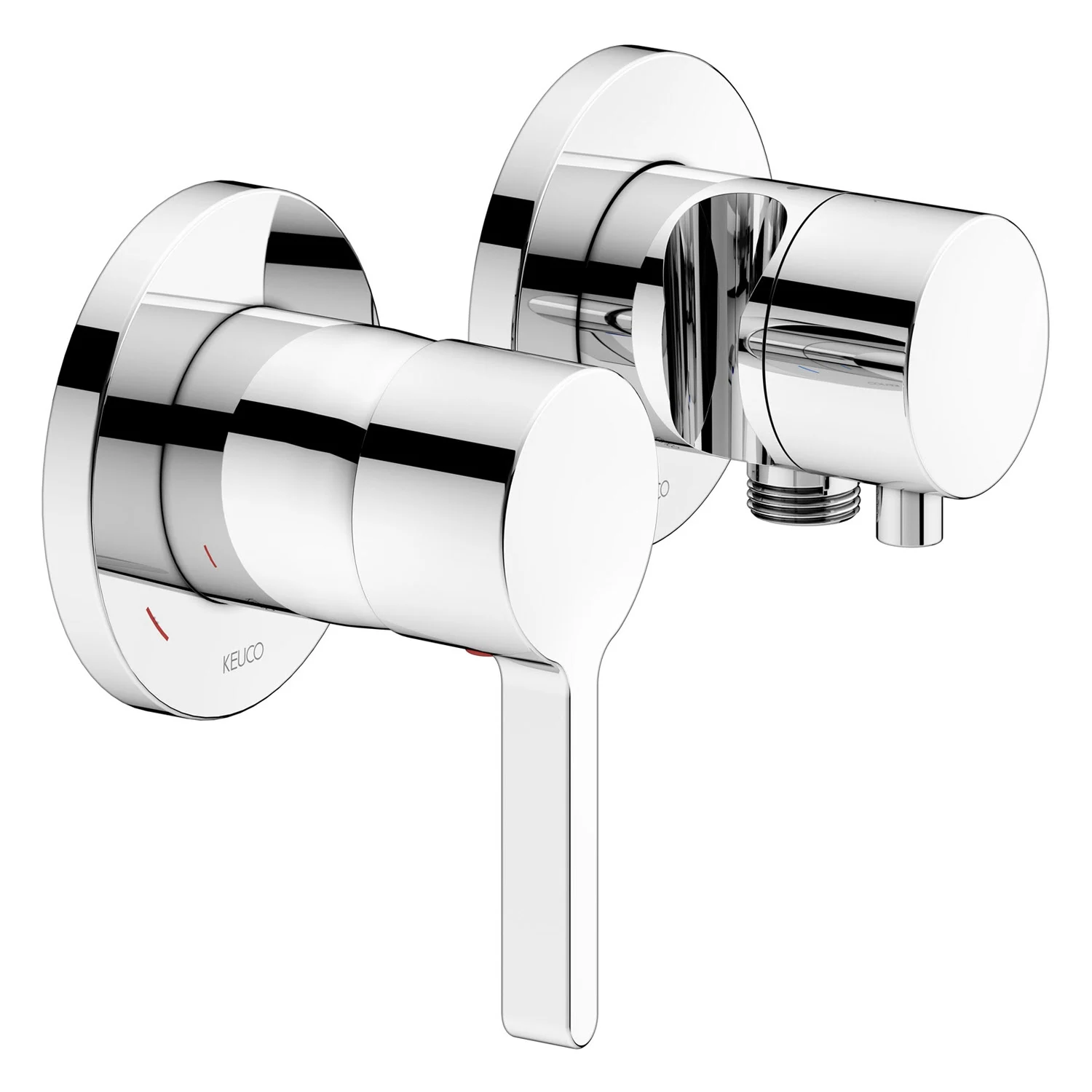 Keuco EDITION 400 Einhebelmischer Set für 2 Verbraucher, mit Schlauchanschluss und Brausehalter