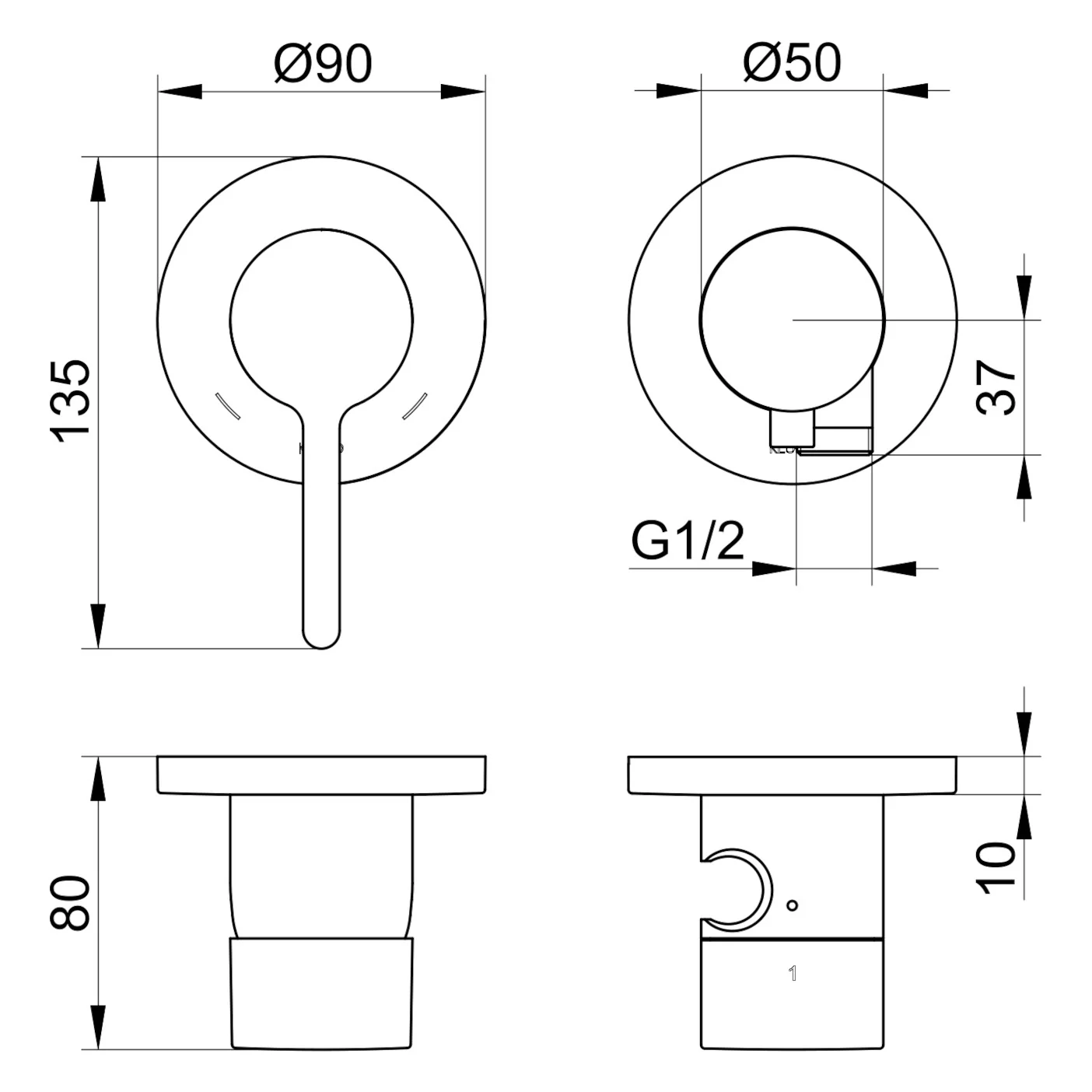 Keuco EDITION 400 Einhebelmischer Set für 2 Verbraucher, mit Schlauchanschluss und Brausehalter Bild 3