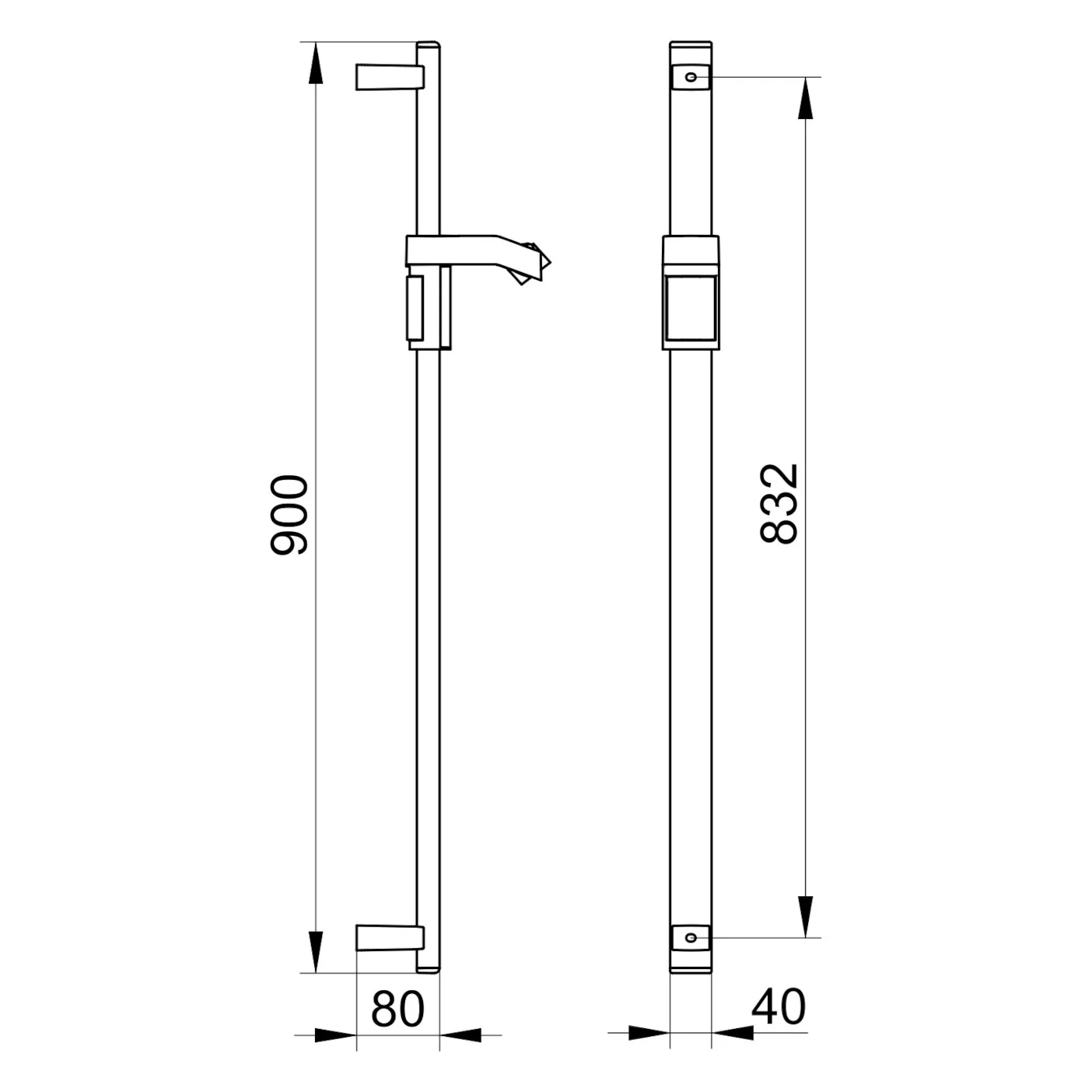 Keuco AXESS Brausestange aus Metall, Länge: 90 cm Bild 5