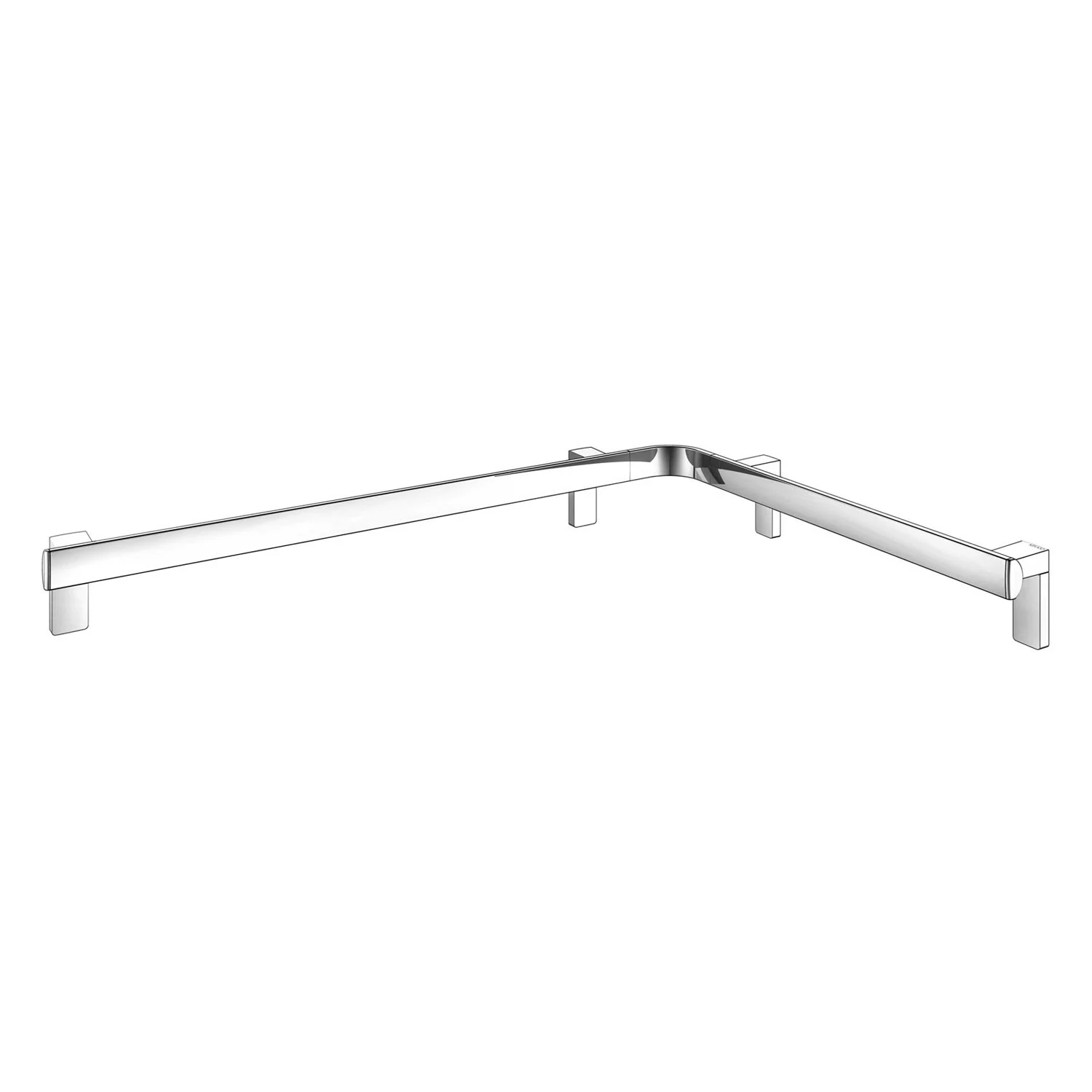 Keuco AXESS Eck-Dusch-/Wannenhandlauf aus Metall, 85 x 65 cm