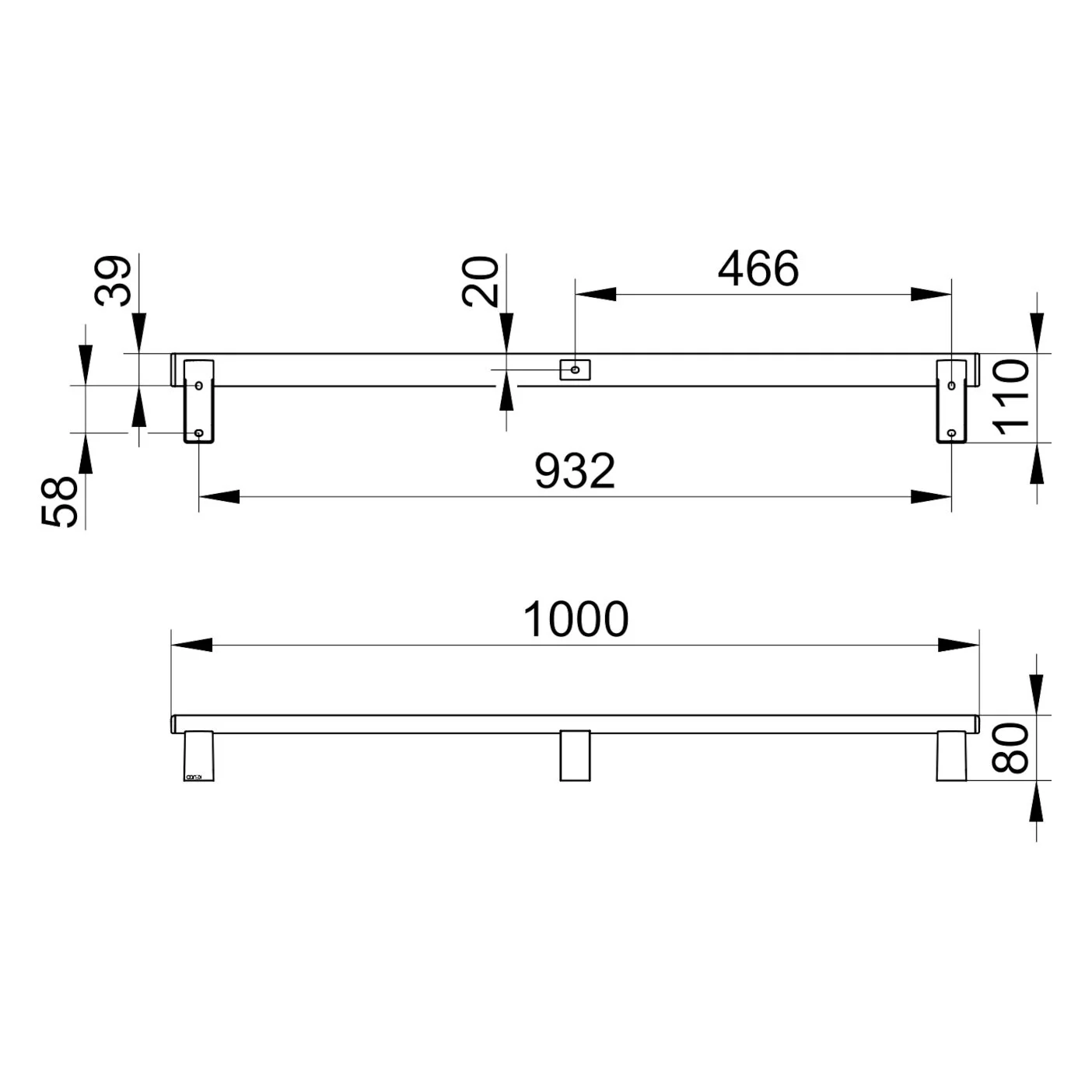 Keuco AXESS Haltegriff aus Metall 100 cm Bild 5