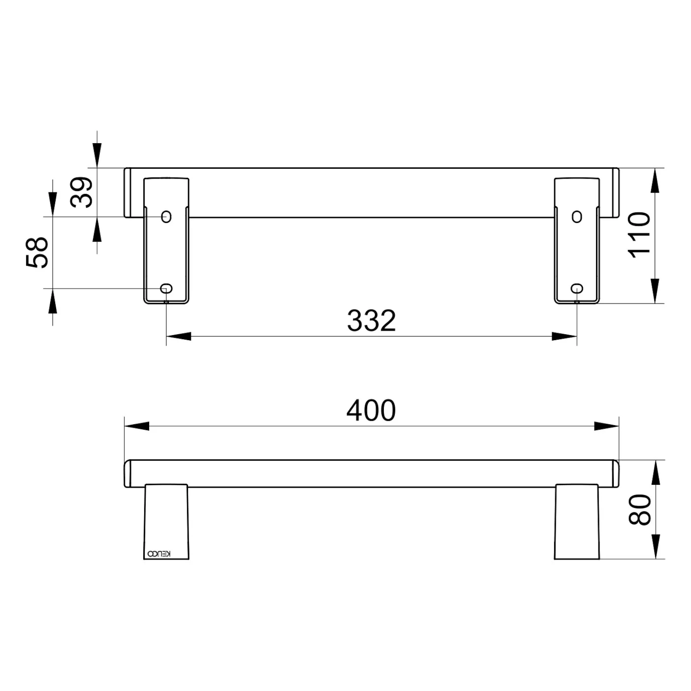 Keuco AXESS Haltegriff aus Metall 40 cm Bild 5
