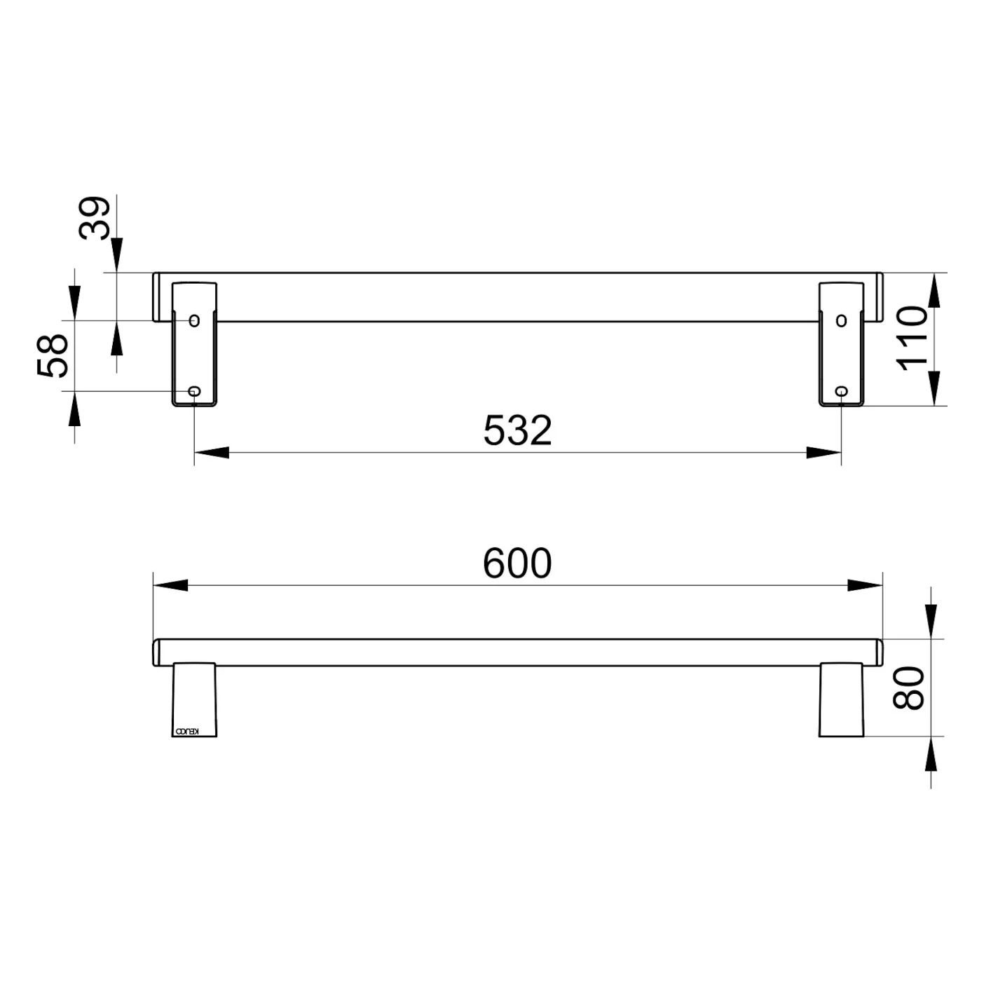Keuco AXESS Haltegriff aus Metall 60 cm Bild 5