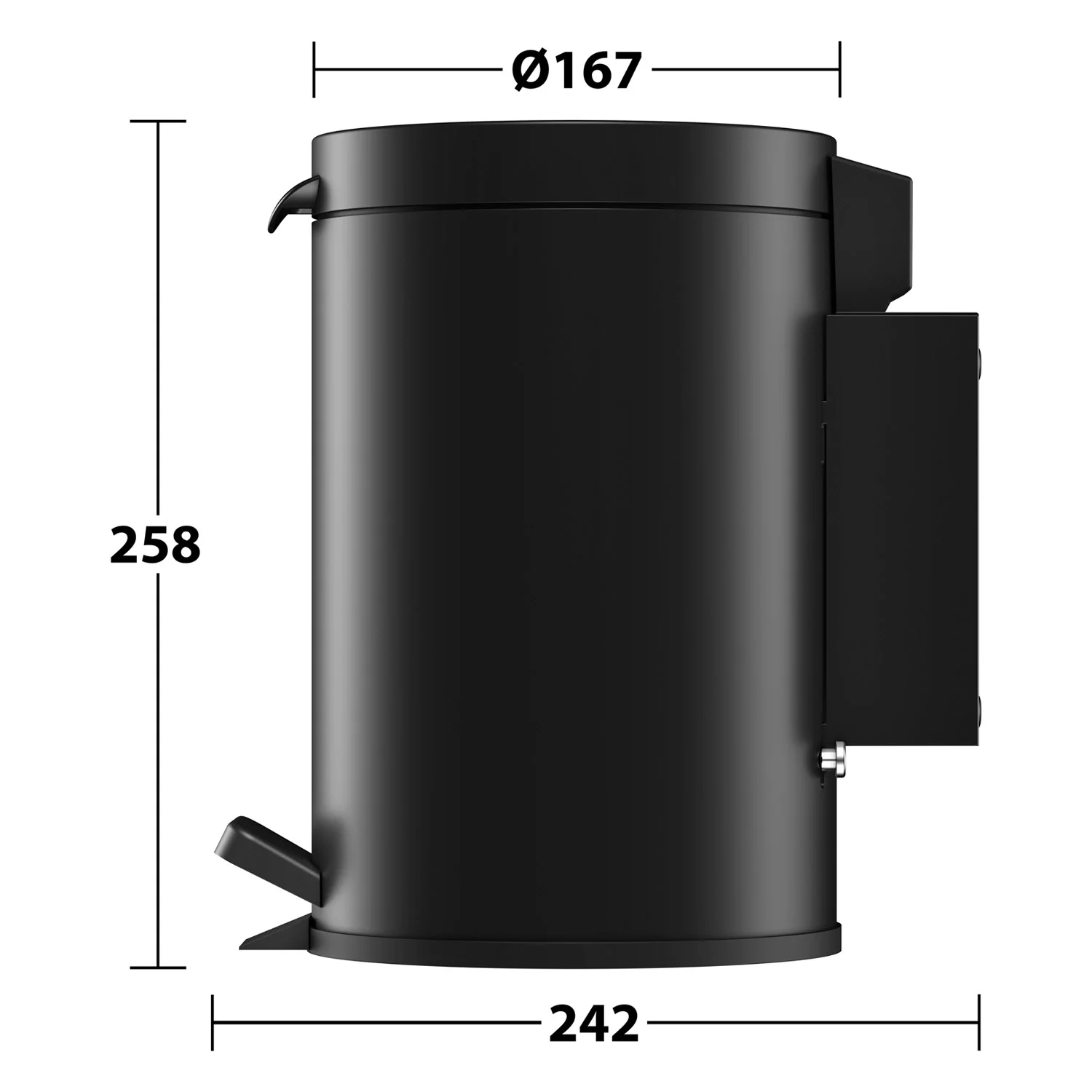 Keuco Plan Black Selection Abfalleimer mit Fußpedal, Wandmontage Bild 5