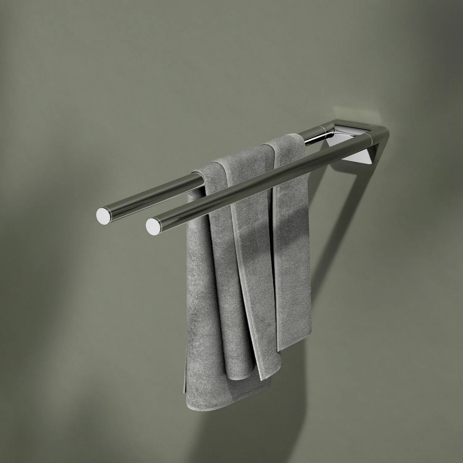 Keuco Reva Handtuchhalter 2-armig feststehend 45 cm Bild 2